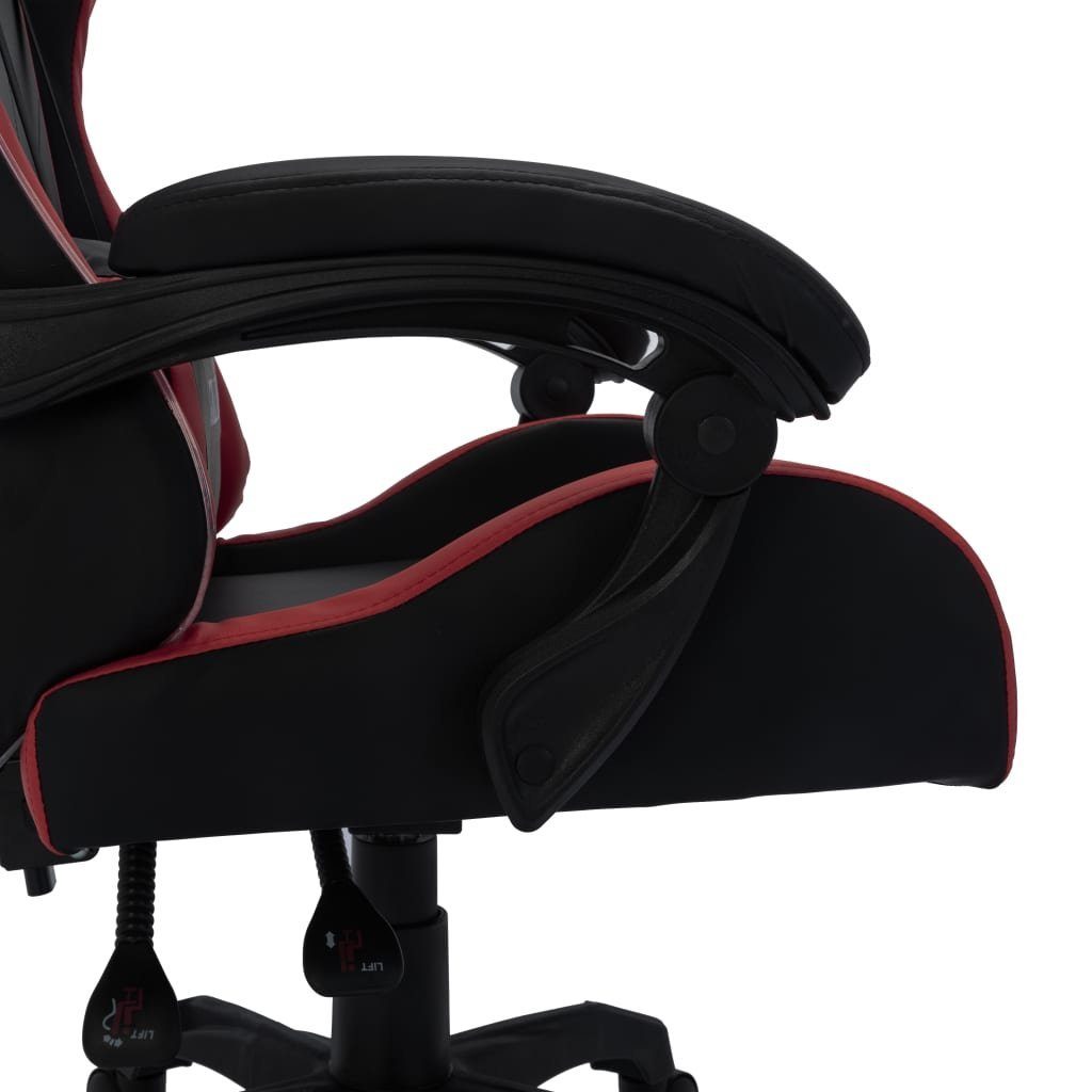 Schwarz Kunstleder Gaming-Stuhl Weinrot RGB St) | und Schwarz (1 Schwarz mit Bürostuhl vidaXL Weinrot Weinrot und LED-Leuchten