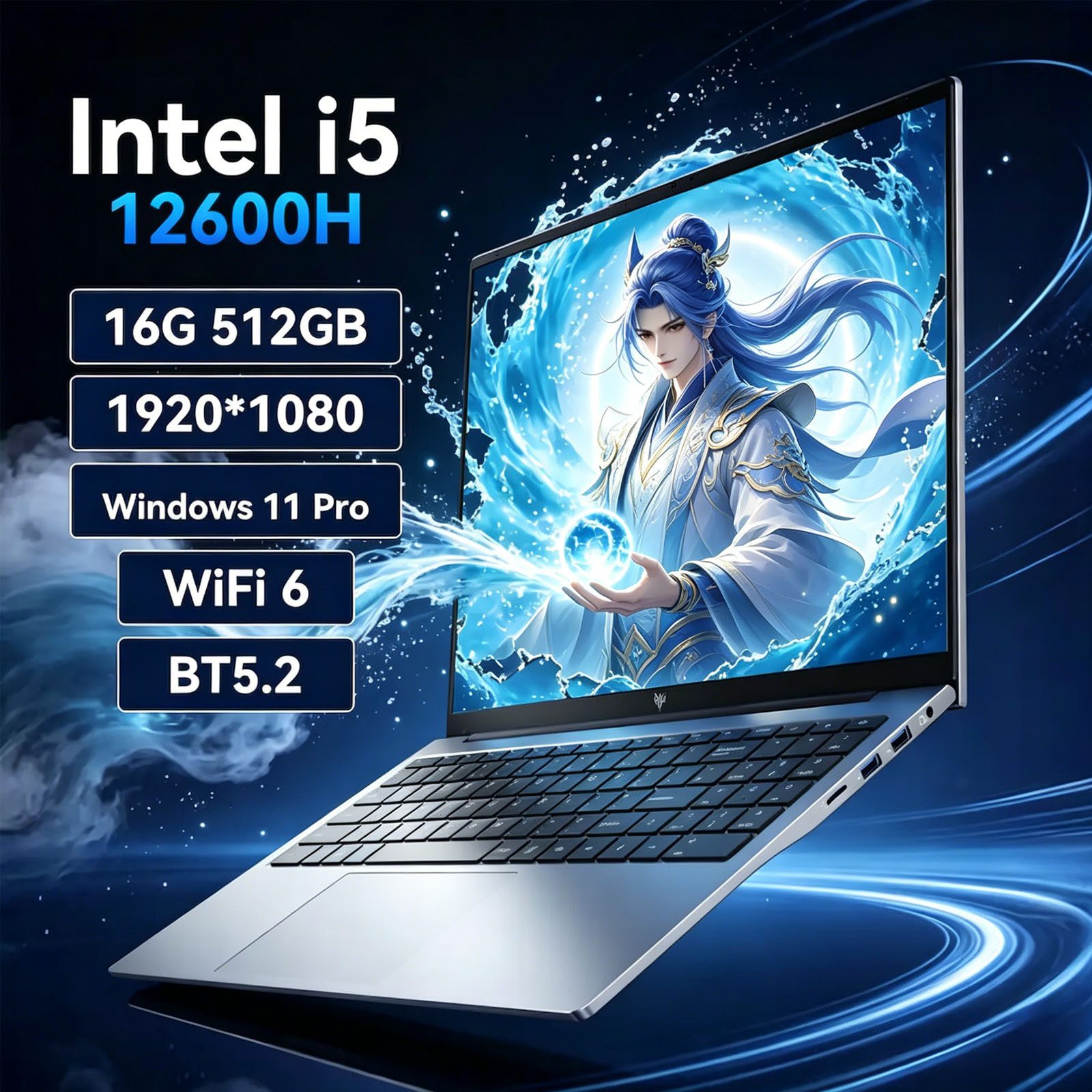 ACEMAGIC 15,6" Business Laptop Intel i5-12600H, 16 GB DDR4, 512 GB SSD Gaming Notebook (39,62 cm/15.6 Zoll, Intel Intel Core i5-12600H Core i5-12600H, Intel lris Xe Graphics, 16 GB, 512 GB SSD, Windows 11 Pro, Intel Iris Xe Grafik, WiFi 6, FHD+ IPS, bis zu 4.5GHz)