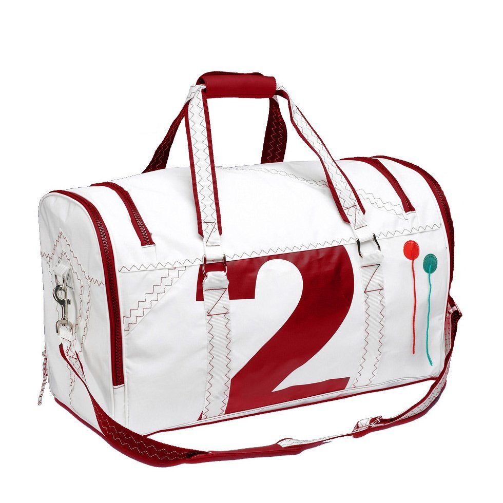 Trend Marine Reisetasche Reisetasche Segeltuch Lord Sea aus Weiß/Rot