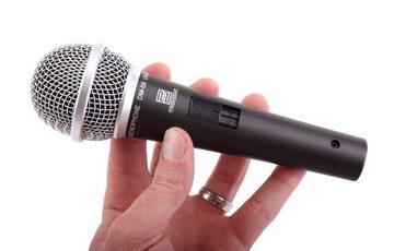 Pronomic Mikrofon DM-58 Dynamisches Gesangs Mikrofon mit Schalter (inkl. 3x Mikrofone und 3x 5m XLR Kabel, 6-tlg), Richtcharakteristik: Superniere