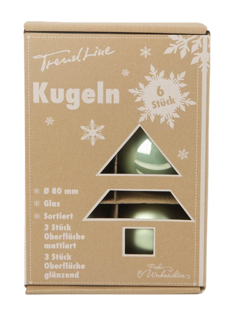 Weihnachtsbaumkugel TrendLine Weihnachtskugeln aus Glas Ø 8 cm light