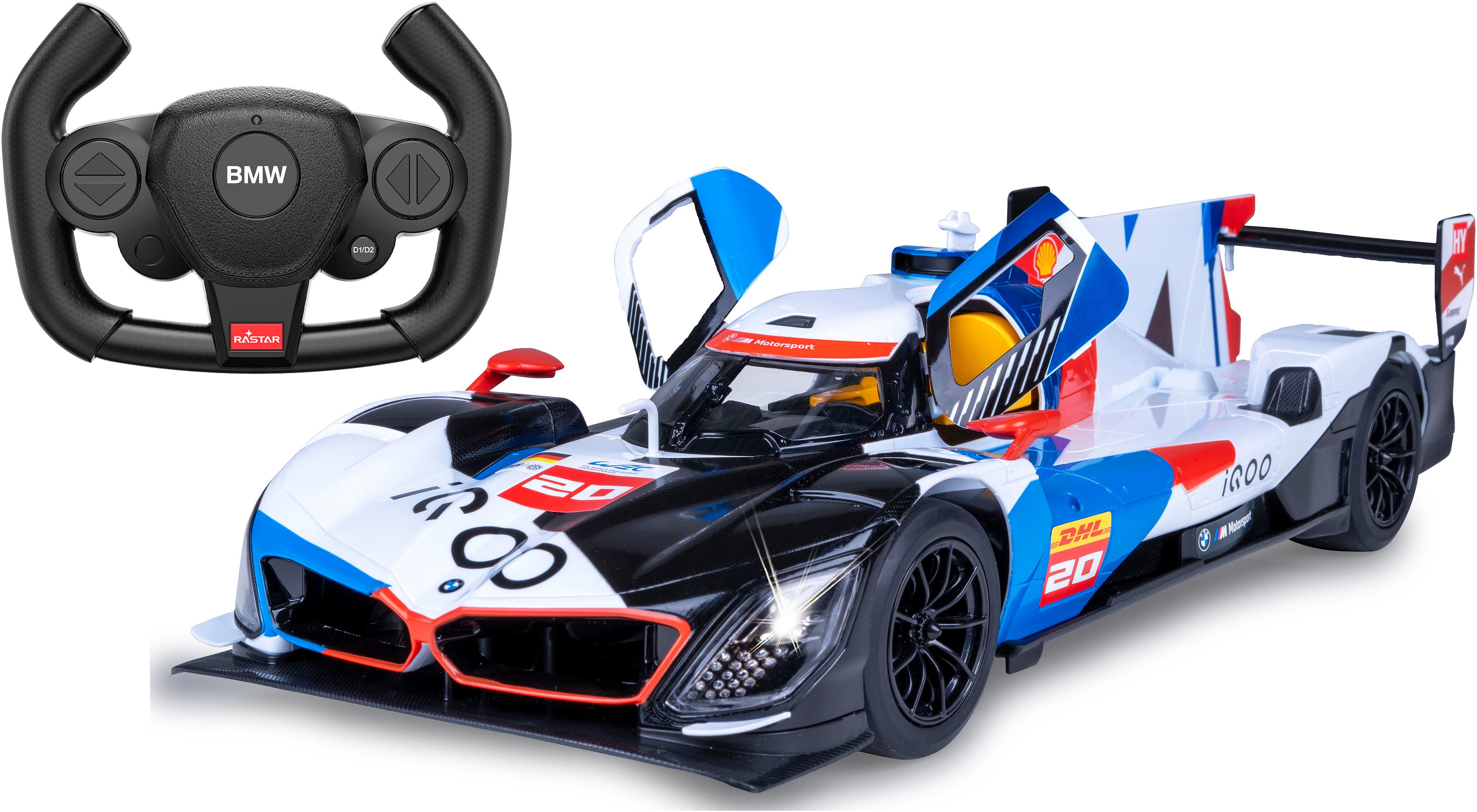 Jamara RC-Auto BMW M Hybrid V8 LMDH 1:14 weiß 2,4GHz, mit LED Licht