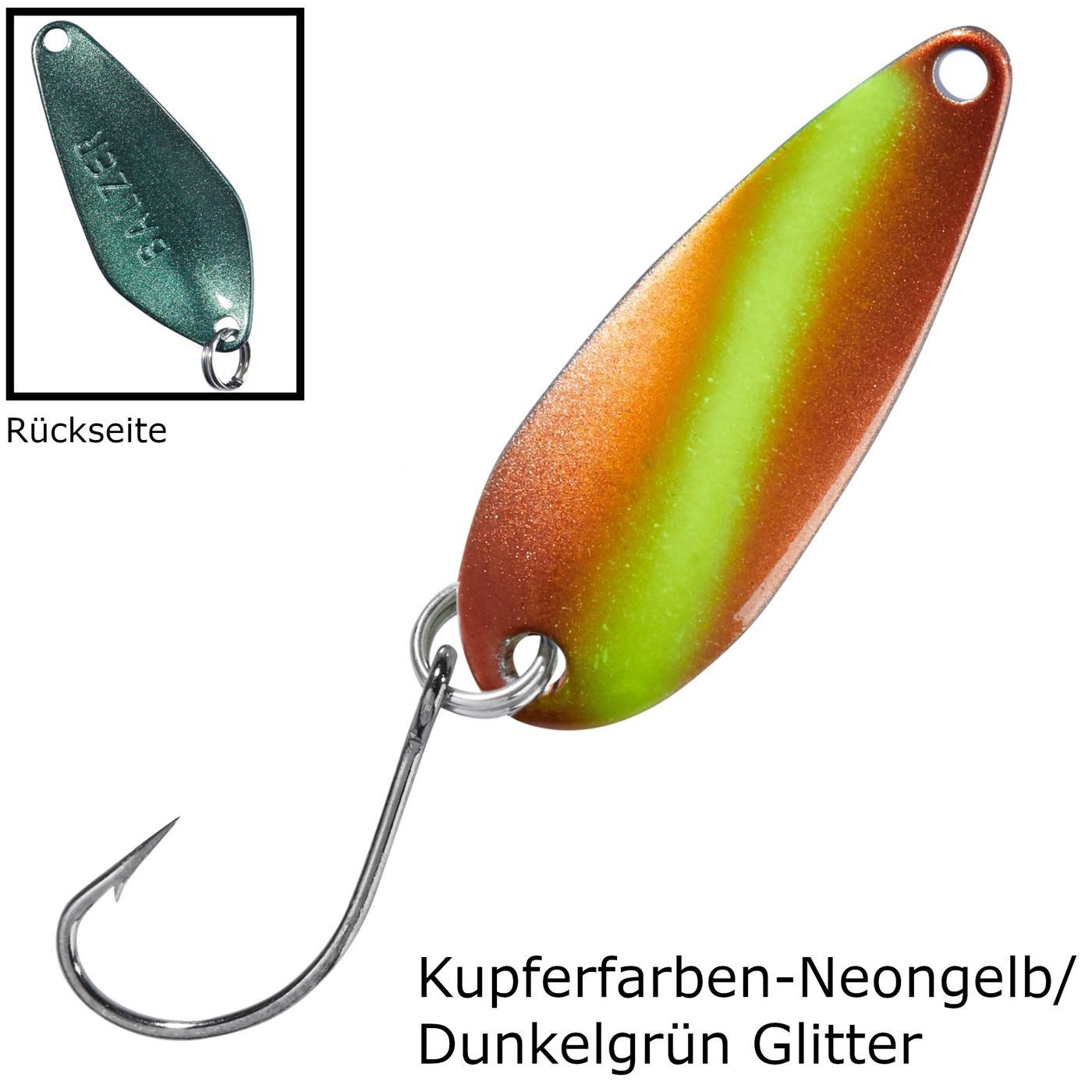 Kupferfarben-Neongelb/Dunkelgrün Glitter
