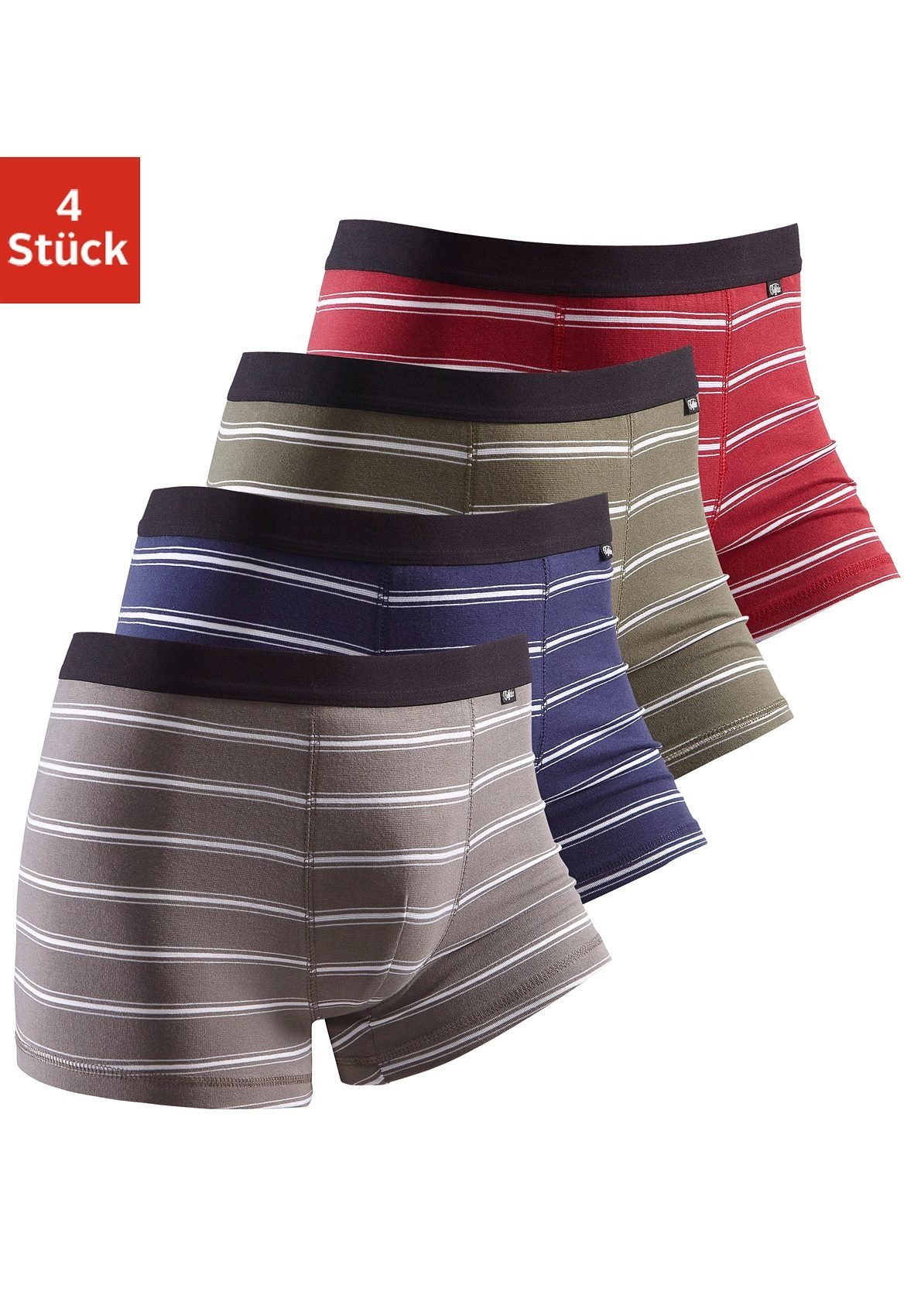 Buffalo Boxer Boxershorts für Herren (Packung, 4-St) mit schwarzem Webbund günstig online kaufen