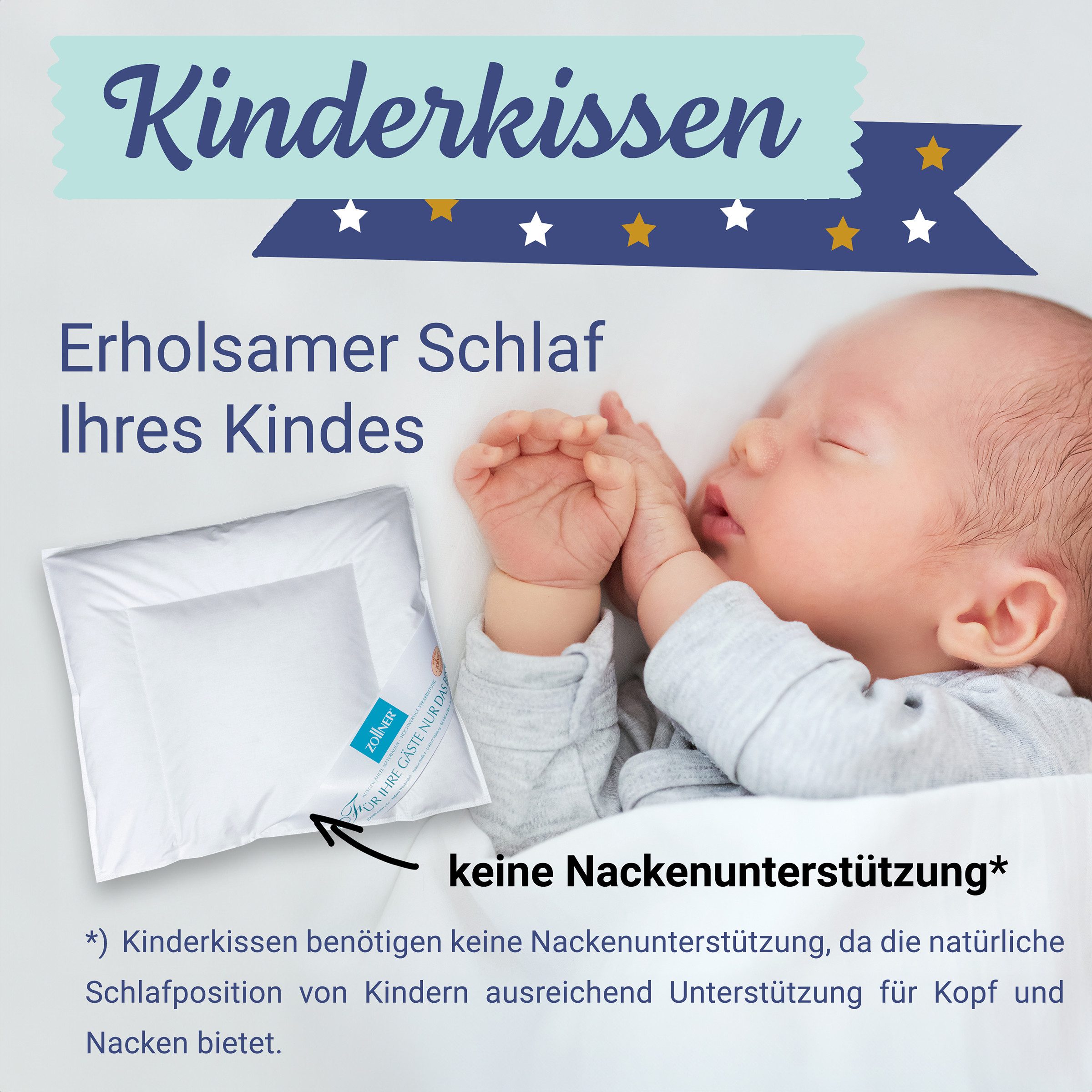 ZOLLNER Kopfkissen, Füllung: 90% Daunen, 10% Federn, 35 x 40 cm, 100% Baumw günstig online kaufen