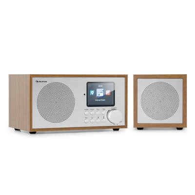Auna Silver/Black Star Mini Radio (DAB+;FM Tuner;, 20 W, Internetradio Bluetooth Radio WLAN - DAB Plus Digitalradio Küchenradio)