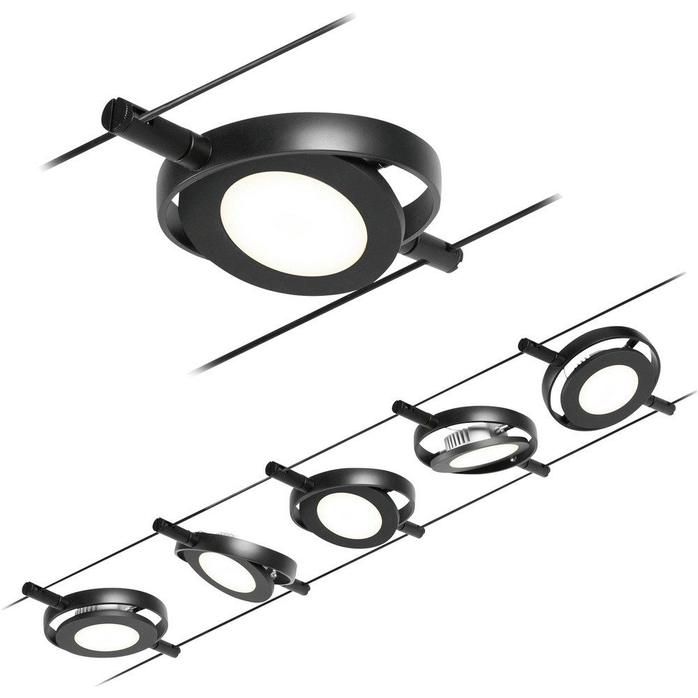 Paulmann Deckenleuchte Paulmann 94418 Seil-Komplettsystem LED fest eingebaut LED Schwarz (
