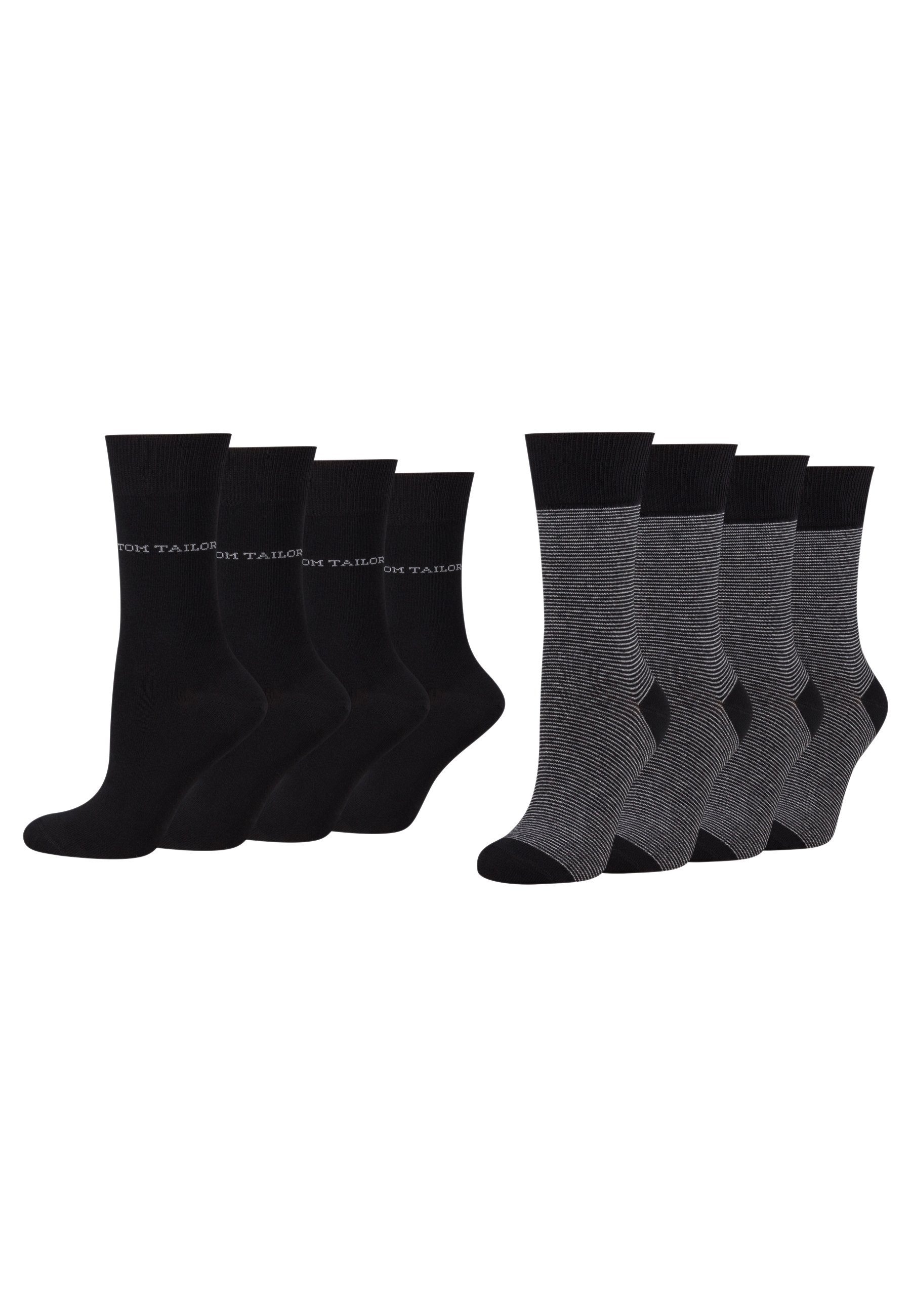 TOM TAILOR Socken 9521610042_8 Tom women stripe basic socks Tailor 2er Paar 8 black