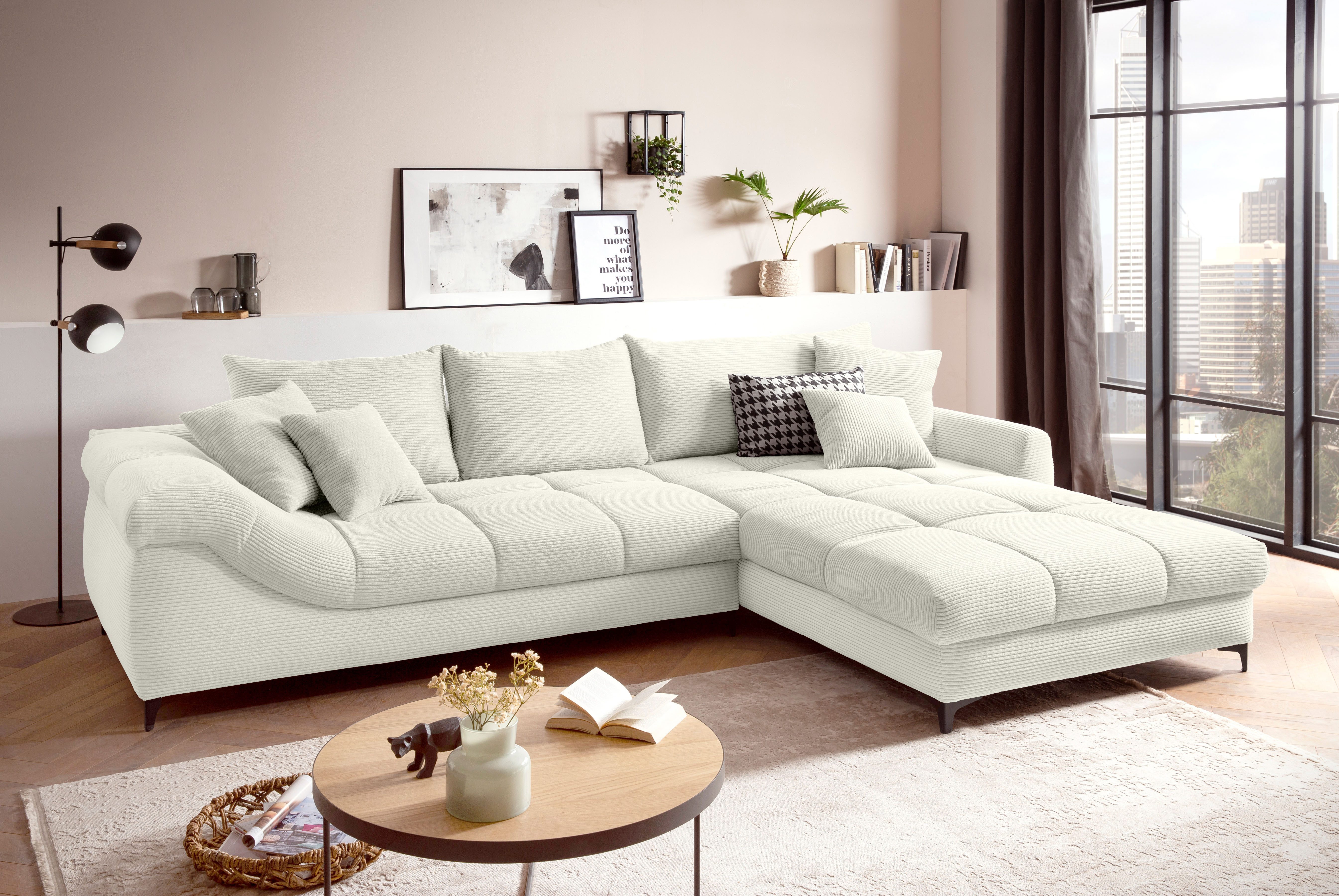 Mr. Couch Ecksofa Ronaldo, L-Form, wahlweise mit Kaltschaum, mit Kaltschaum, bis 140 kg pro Sitzplatz belastbar