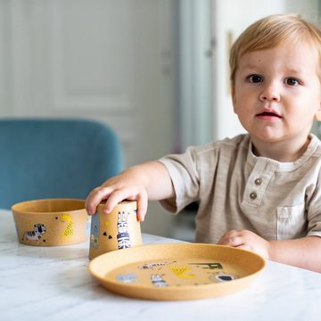 KOZIOL Kinderbecher CONNECT CUP S ZOO, Kunststoff, 100% recycelbar, CO² neutral produziert, 190 ml, 4-teilig