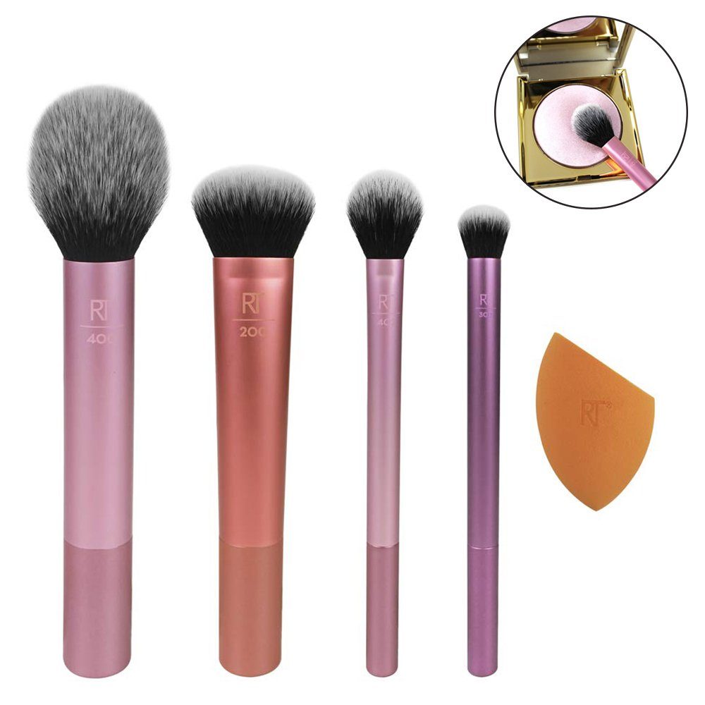 Devenirriche Kosmetikpinsel-Set Make-up-Pinsel-Set mit Schwammmixer für Lidschatten, Foundation A