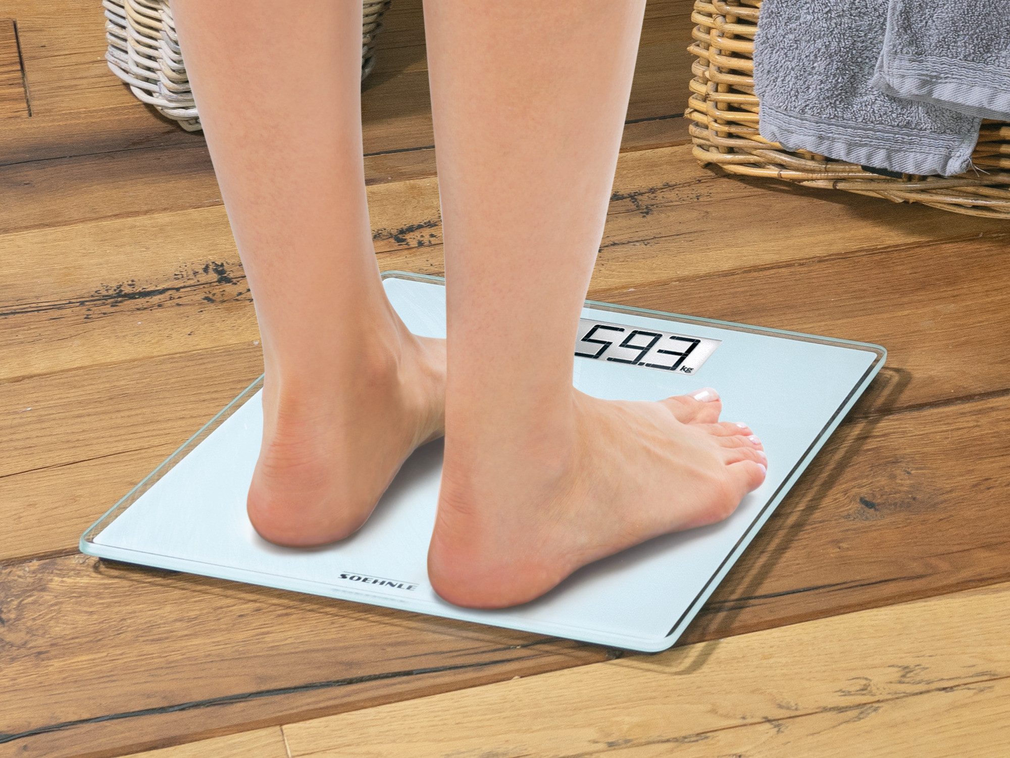 Soehnle Personenwaage Style Sense Comfort 100, 1-tlg., LCD-Anzeige, flaches Design, bis 180kg, kg/lb/st, inkl. Batterien – Bild 5 von 5