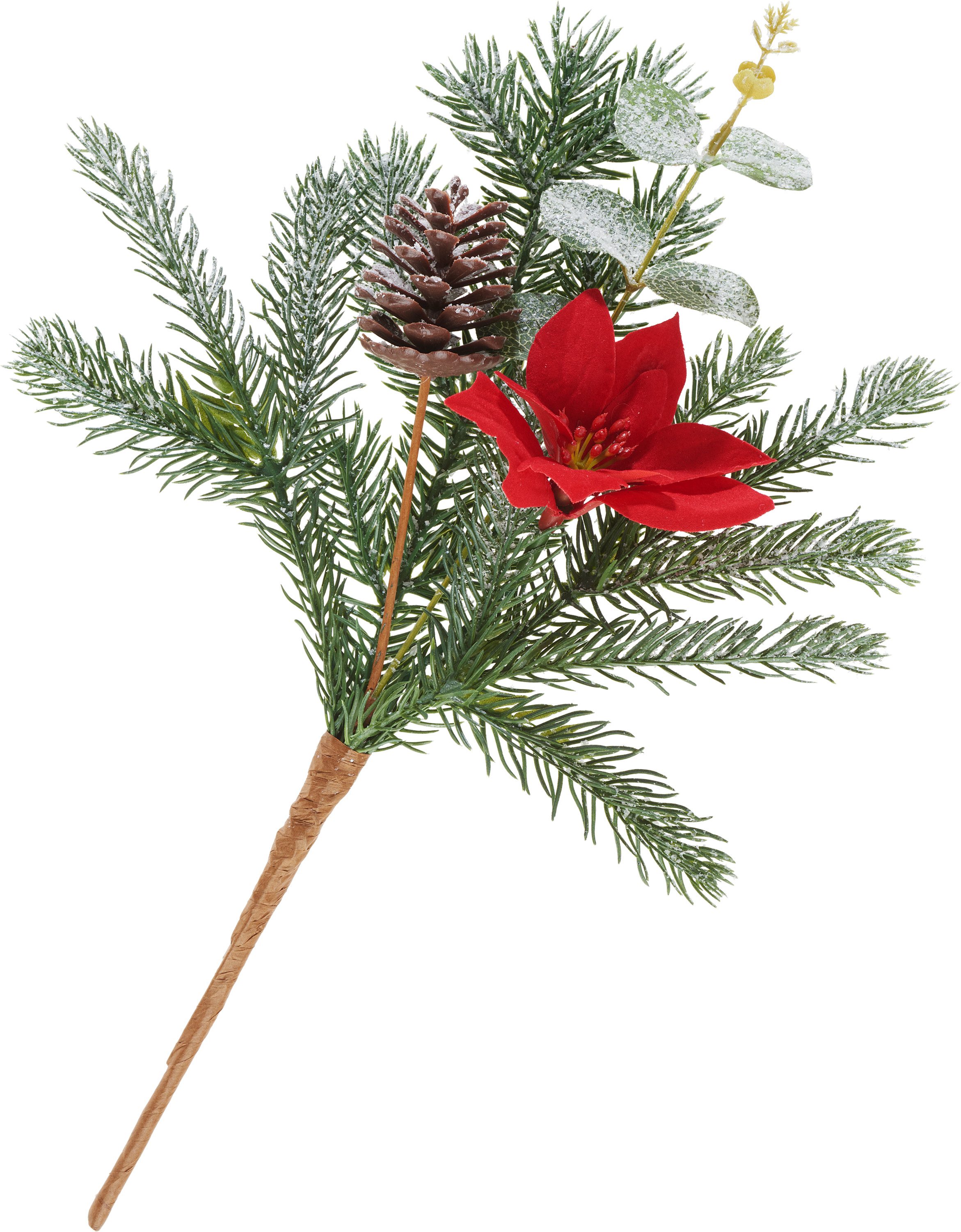 Kunstblume Weihnachts-Tannenpick 'Gloria', L 35 cm, DPI, 35cm