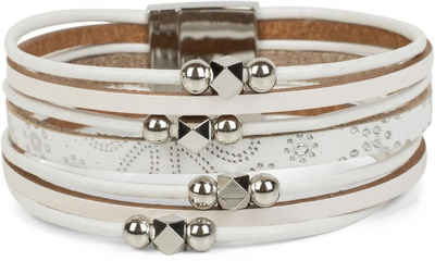 styleBREAKER Wickelarmband »Armband mit Perlen & Ornamente«, Armband mit Perlen & Ornamente