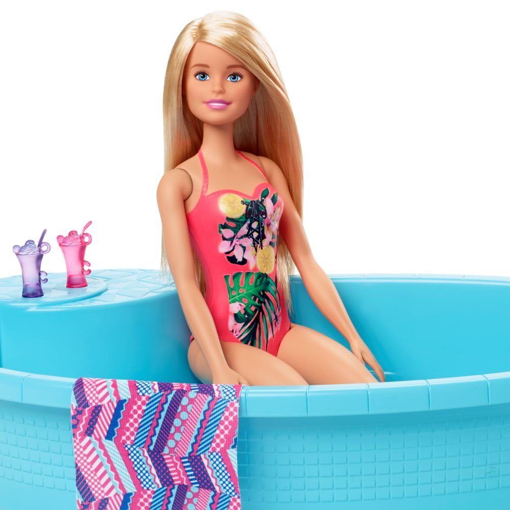 Barbie Anziehpuppe Pool mit Rutsche & Puppe Barbie Mattel Spiel-Set & Acces günstig online kaufen