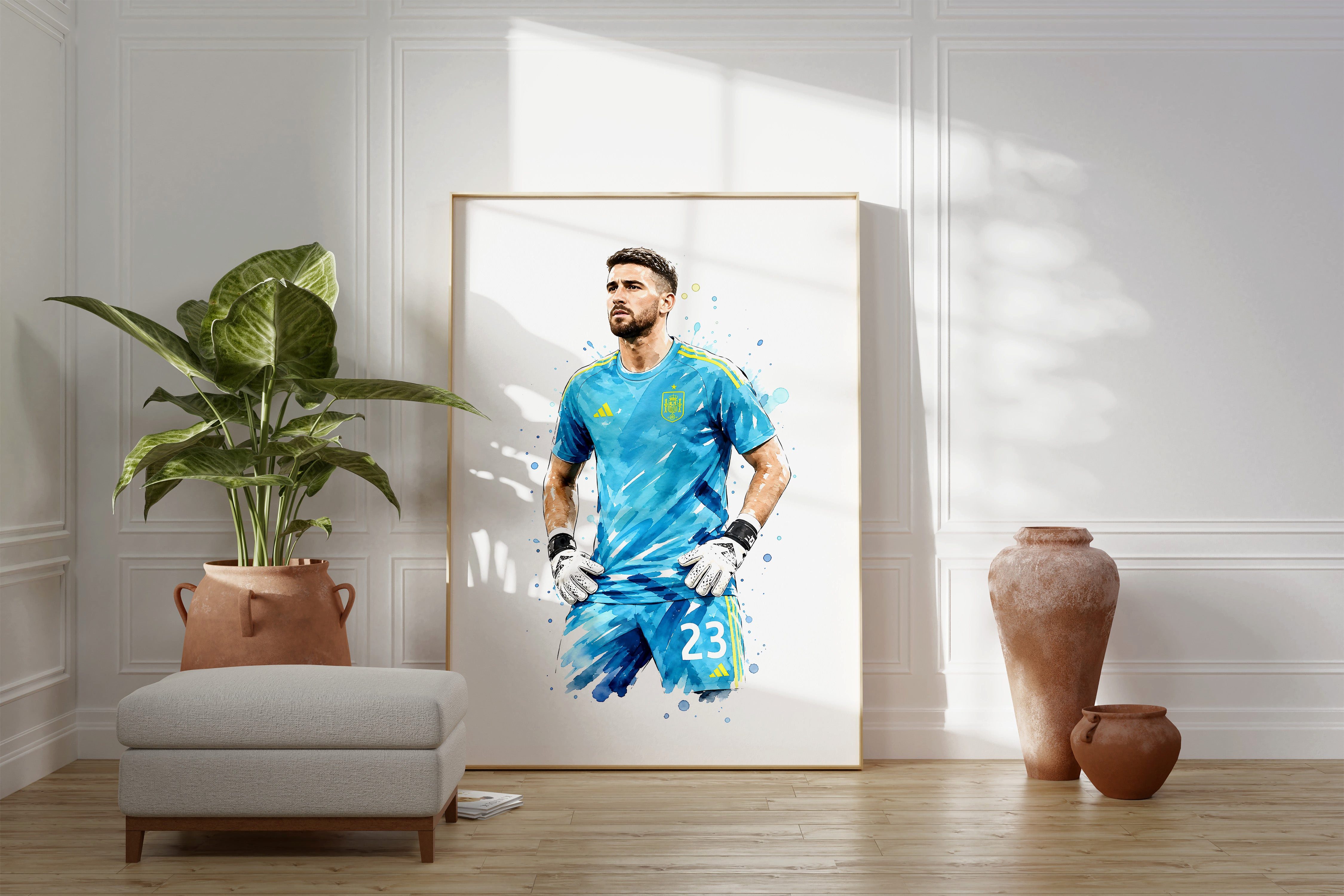 JUSTGOODMOOD Poster Spanien Fussball Geschenkidee Aquarell Sport Wandbild Deko Print ohne, (1 St)