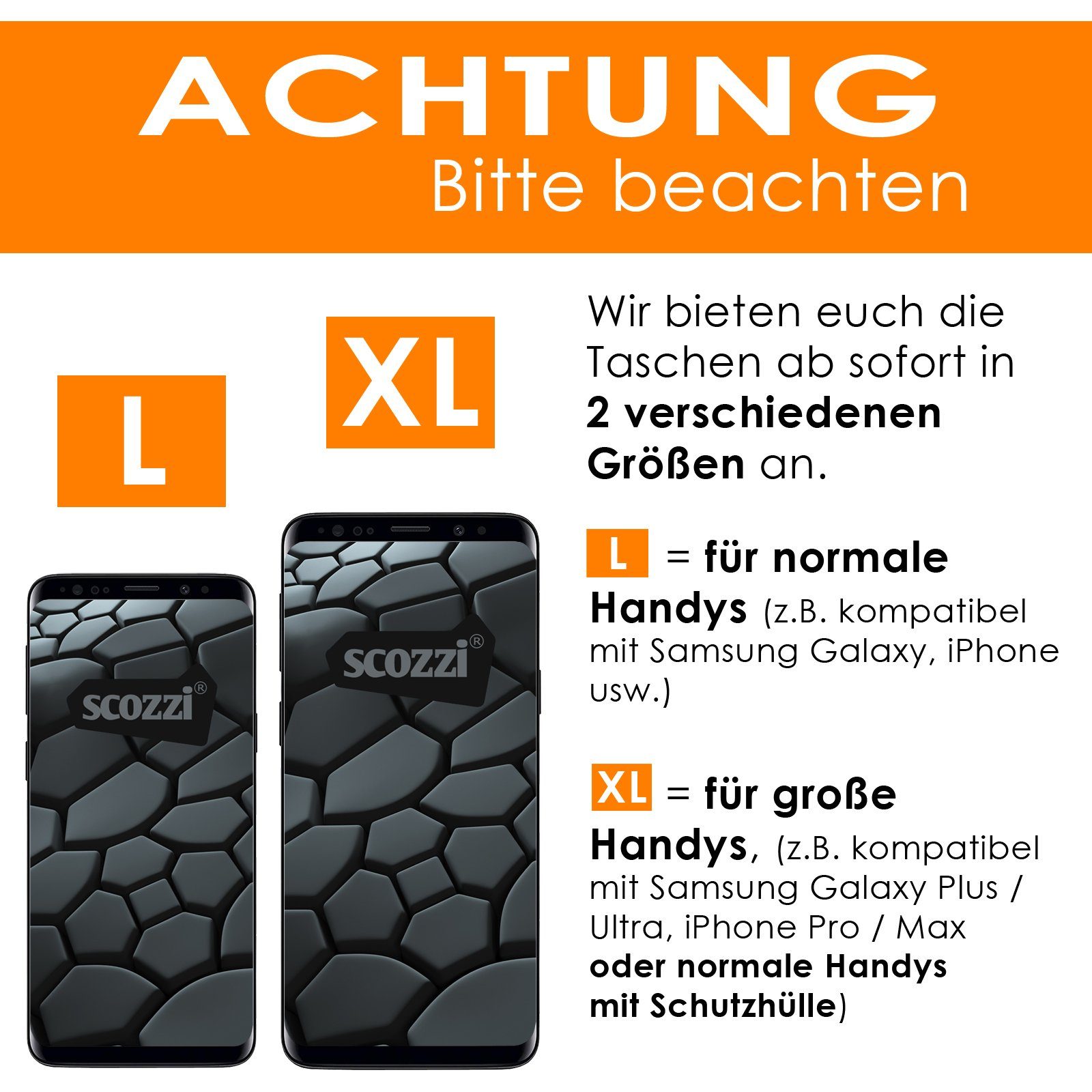 scozzi Handytasche Gürtel Handy Gürteltasche Tasche Smartphone Handyhalterung Universal
