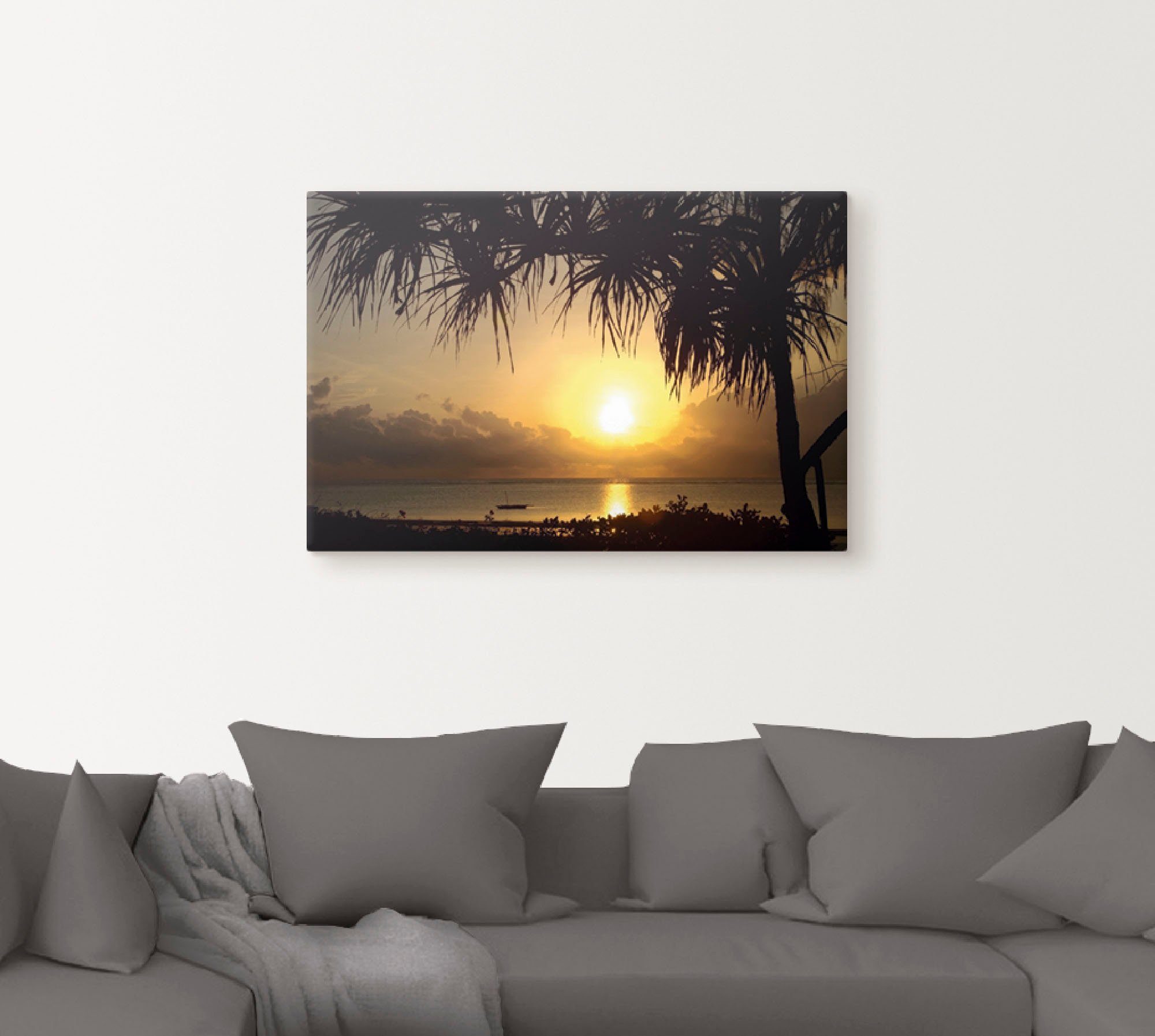 Wandbild Leinwandbild, Poster St), Wandaufkleber (1 Alubild, oder versch. Größen Sonnenaufgang, als Afrika Artland in