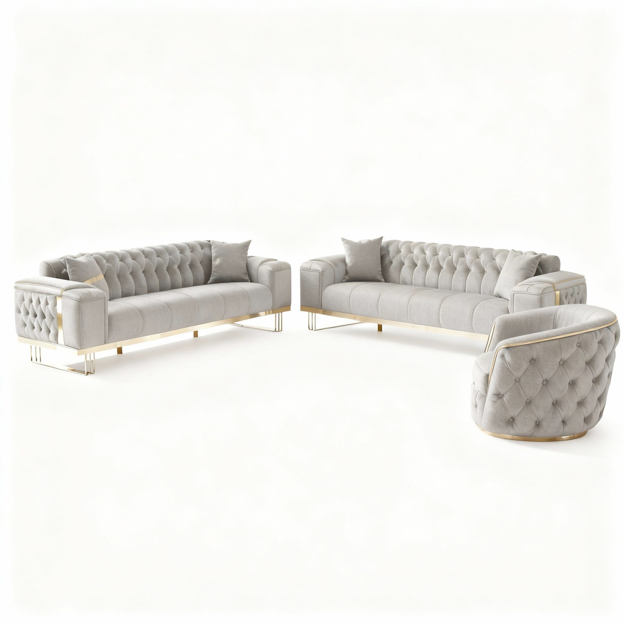 Palms-Store Sofa -Set Imperial Premium, 6 Farben verfügbar, 3-Sitzer + 2-Sitzer + Sessel (3-Sitzer mit Schlaf-funktion)