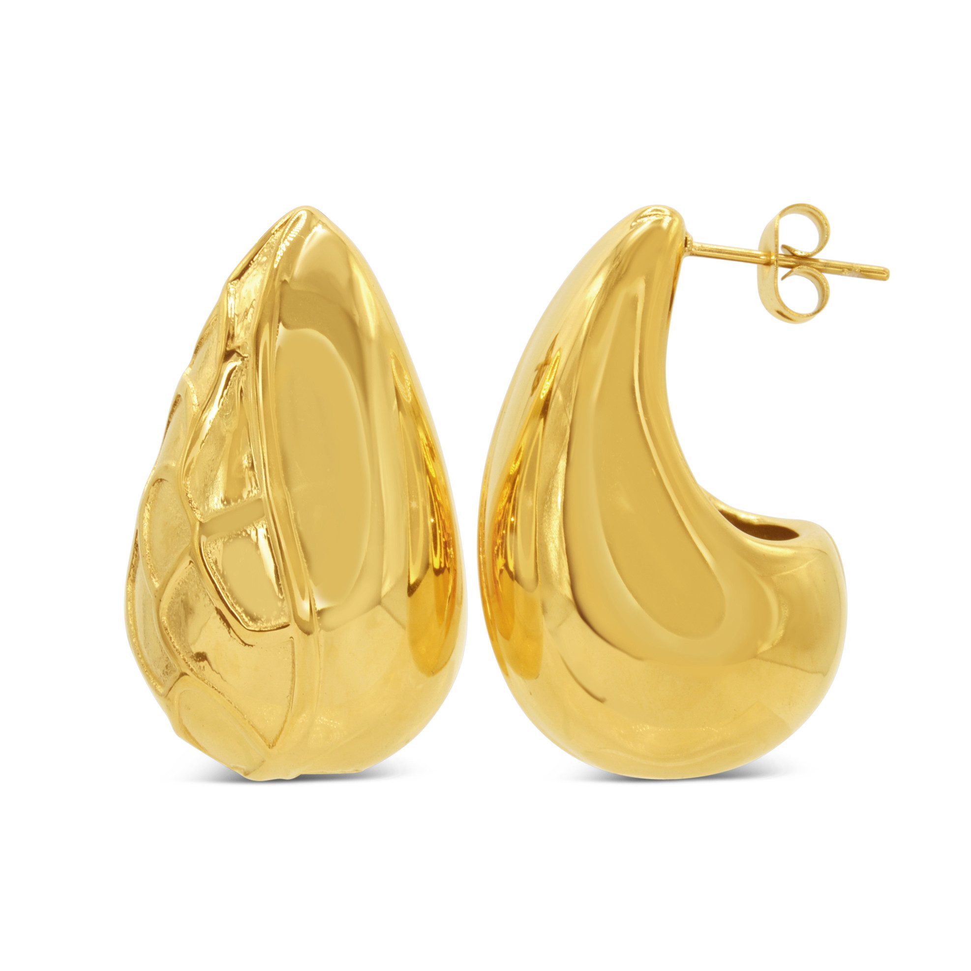Edle Ohrstecker Waterdrop mit Leo-Design YES, I WILL 18K-doppelt vergoldet