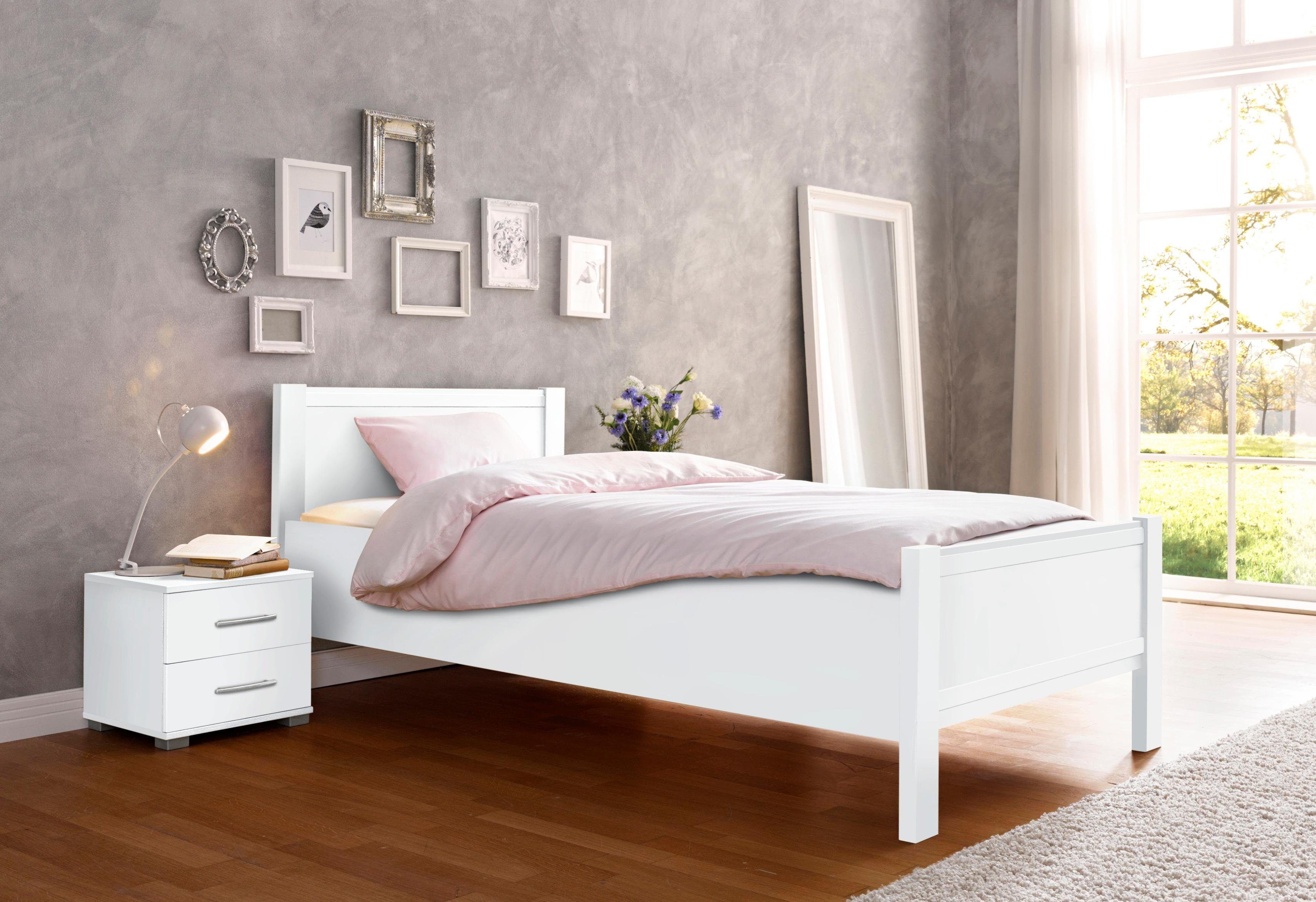 priess Bett Husum Schlafzimmer Jugendzimmer Rahmenbett, Komforthöhe, hochwertige Premium Qualität, für Motorrahmen geeignet