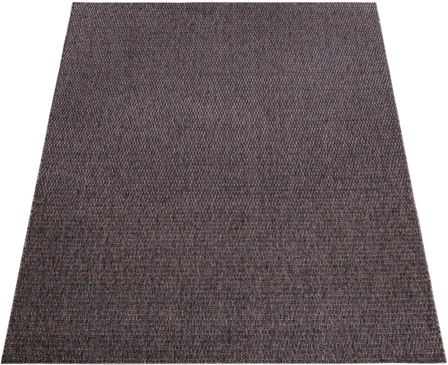 Teppich Waregem 624, Paco Flachgewebe, Home, rechteckig, geeignet, 4 mm, In- Farben, und Wohnzimmer Outdoor Höhe: grau Uni