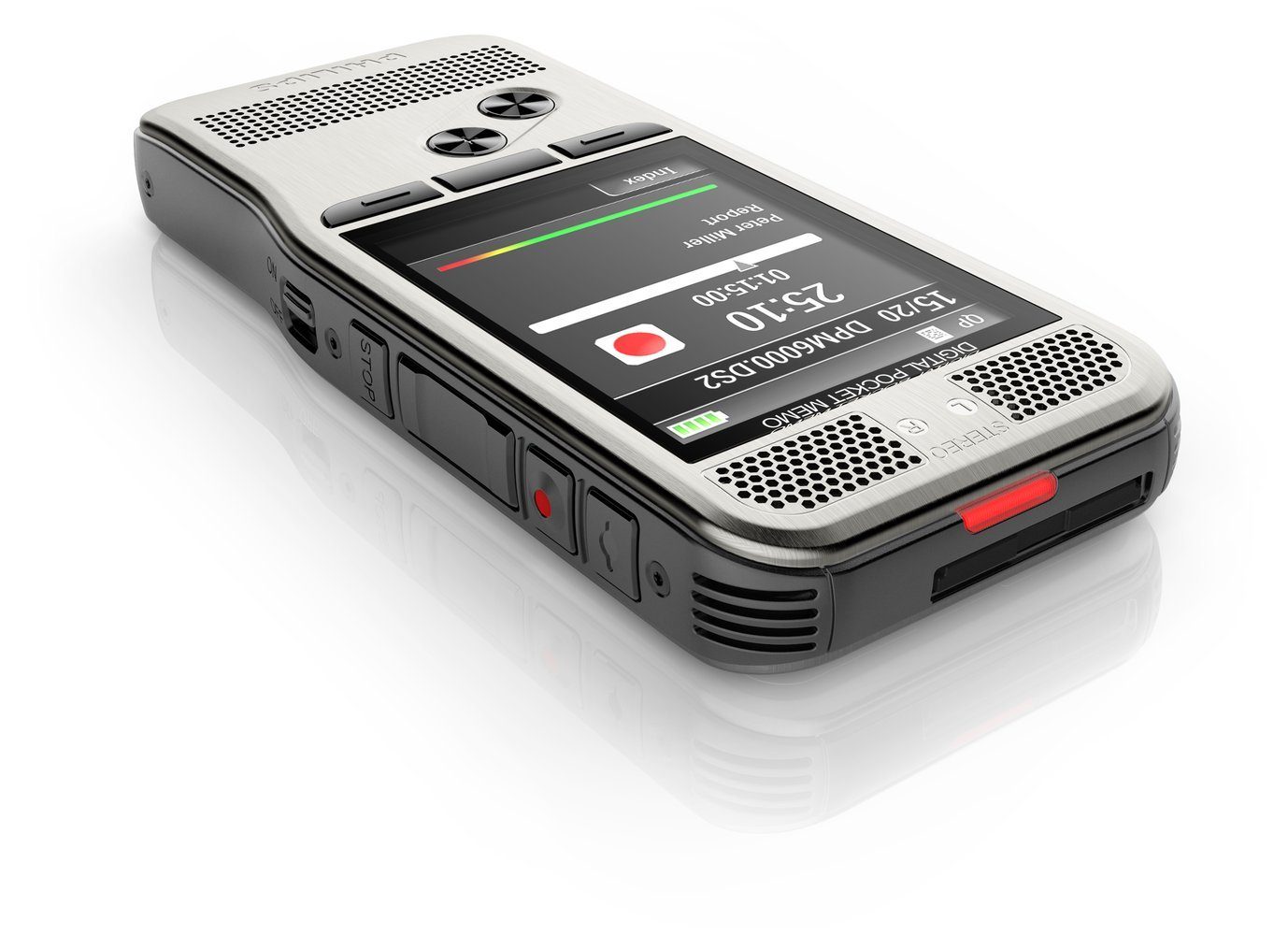 Philips PocketMemo Diktier- und Transkriptionsset DPM6700/03 Digitales Diktiergerät (Drucktasten, 16 GB SD Karte, SpeechExec Software)