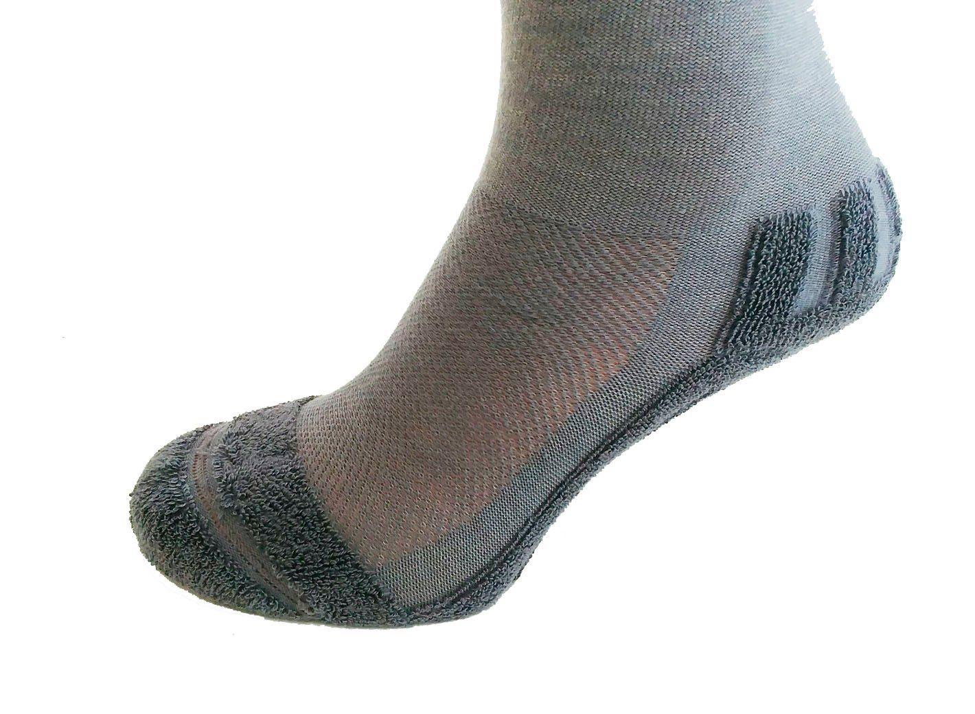 Fußgut Diabetikersocken Venenfreund sensitiv grau Kniestrümpfe (2-Paar)