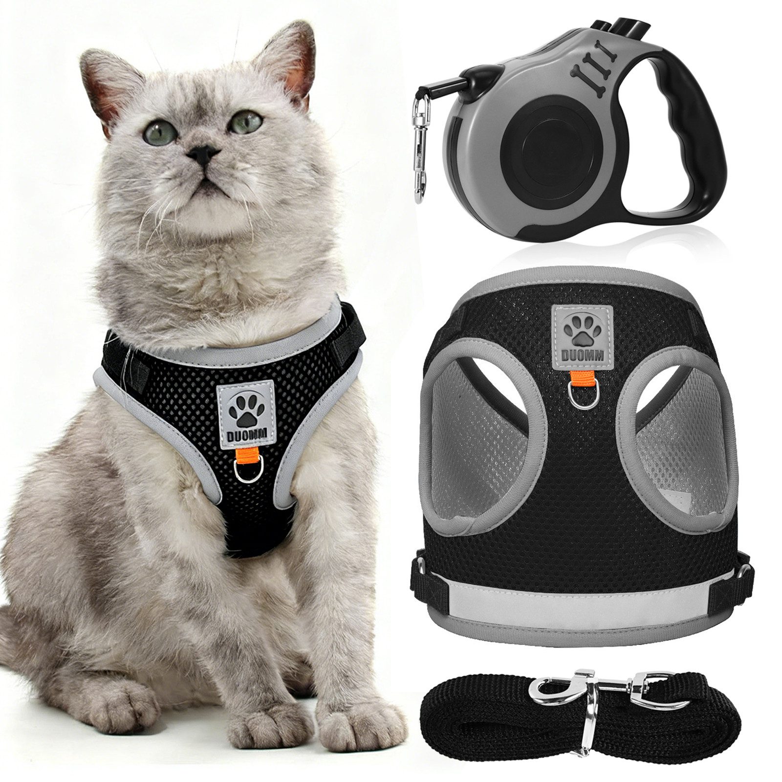 BlingBin Katzen-Geschirr Katzengeschirr mit Leine Verstellbar Ausbruchsiche günstig online kaufen