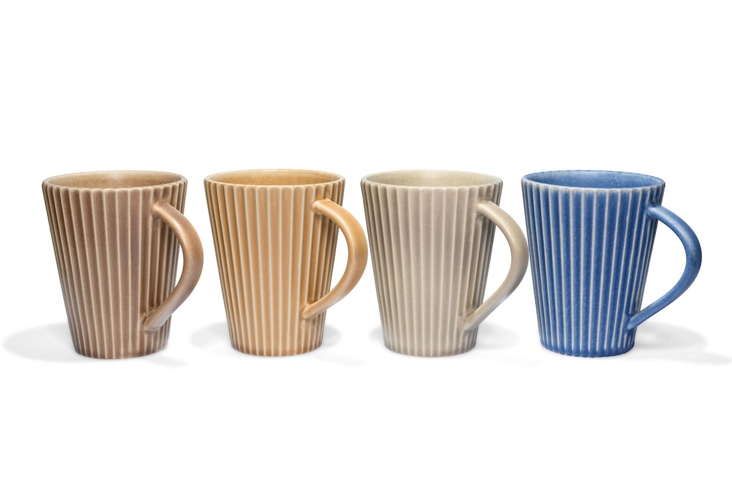 MAOCI teaware for your life Tasse Matteo 4er Set Henkelbecher Steingut 0,4 L, 4-tlg. Tassen-Set