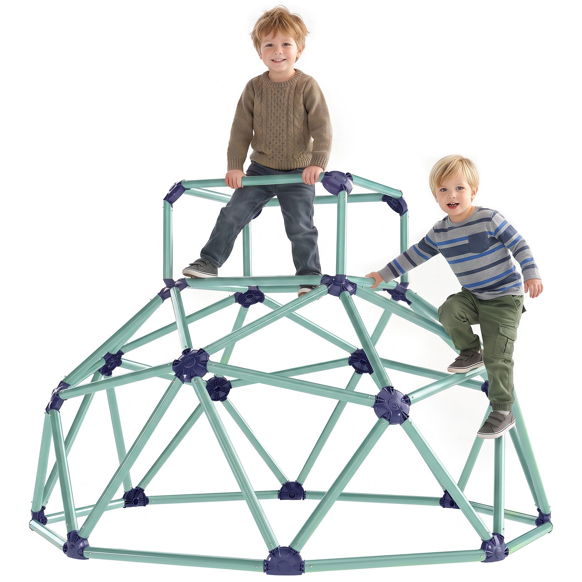 AIYAPLAY Klettergerüst Outdoor-Spielplatz für Kinder bis zu 90 kg, (182,5cm Kletterkuppel, 1-St., UV-beständig, wasserdicht Kletterdom), für Kinder von 3 bis 8 Jahren, Kunststoff, Blau