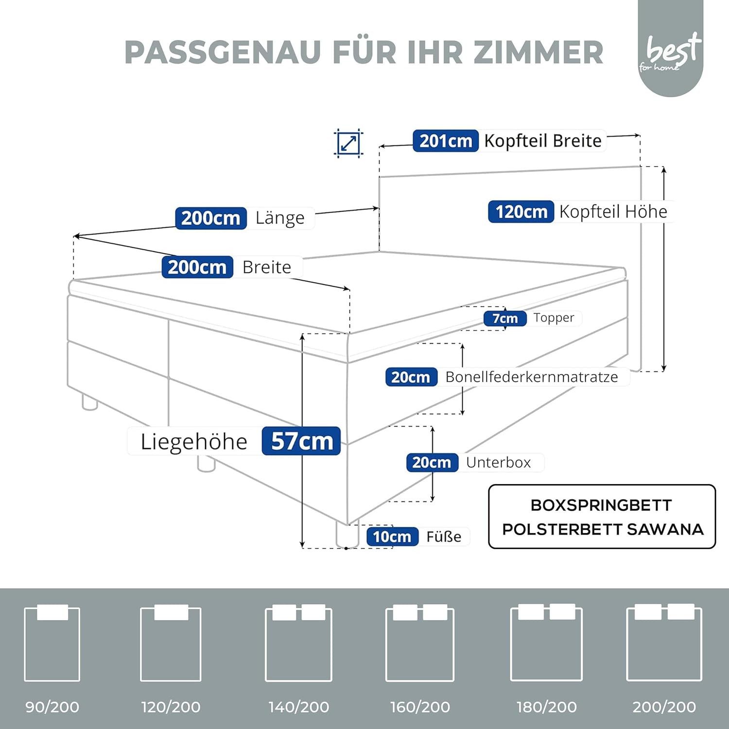 Best for Home Boxspringbett Best for Home Boxspringbett mit Bettkasten, Bon günstig online kaufen