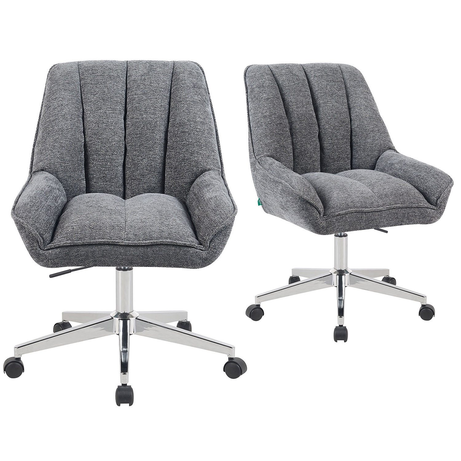 DUBI Möbel Bürostuhl Mika-Jette, Federkern, 360° drehbar, höhenverstellbar mit 5 Rollen im 2er-Set