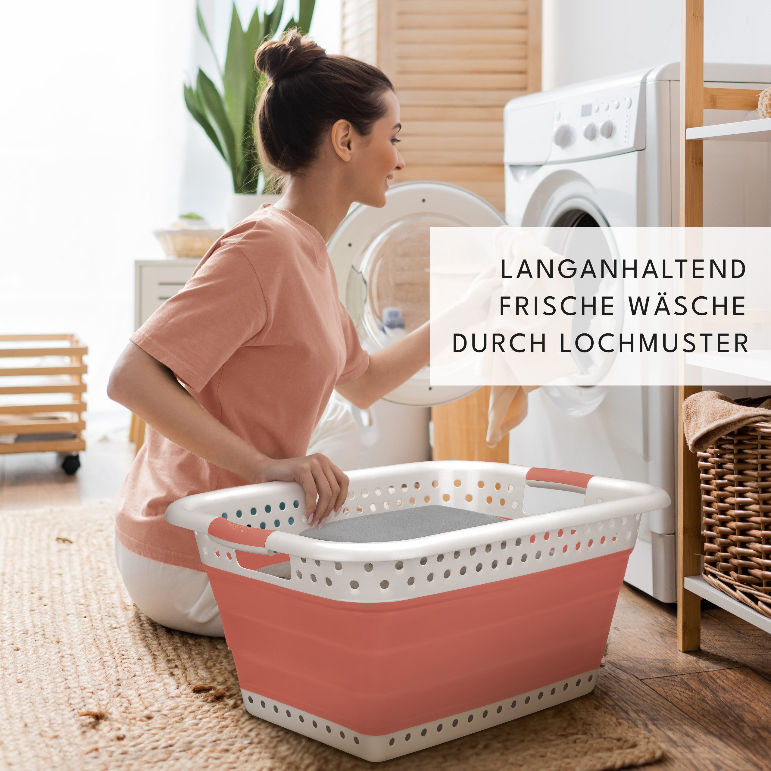 BADIONA Wäschekorb faltbare Wäschekörbe, Sammelkorb für Flaschen oder Spielzeug (2er-Set, 2 faltbare Wäschesammler), 36L Volumen, Faltbar, Leicht zu verstauen