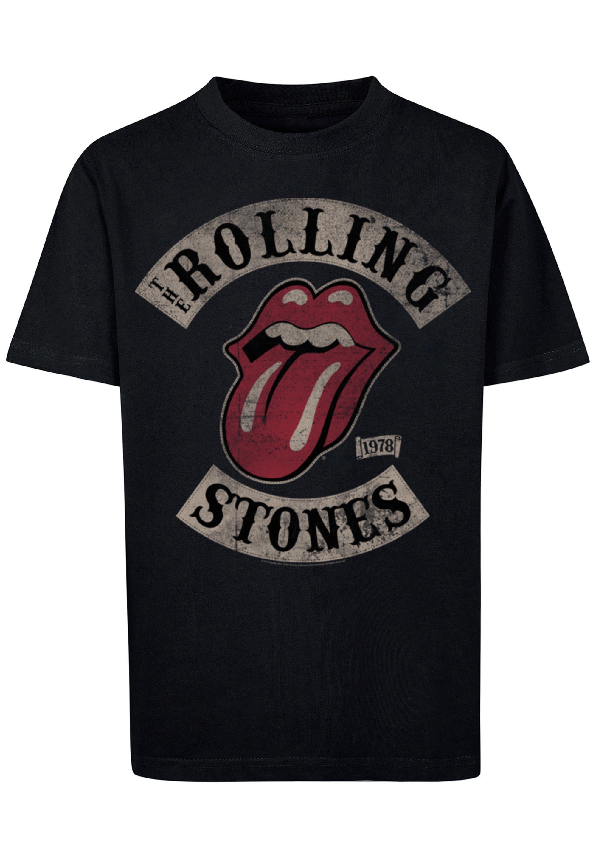 F4NT4STIC Print The Rolling Rockband Stones schwarz Tour T-Shirt Black '78