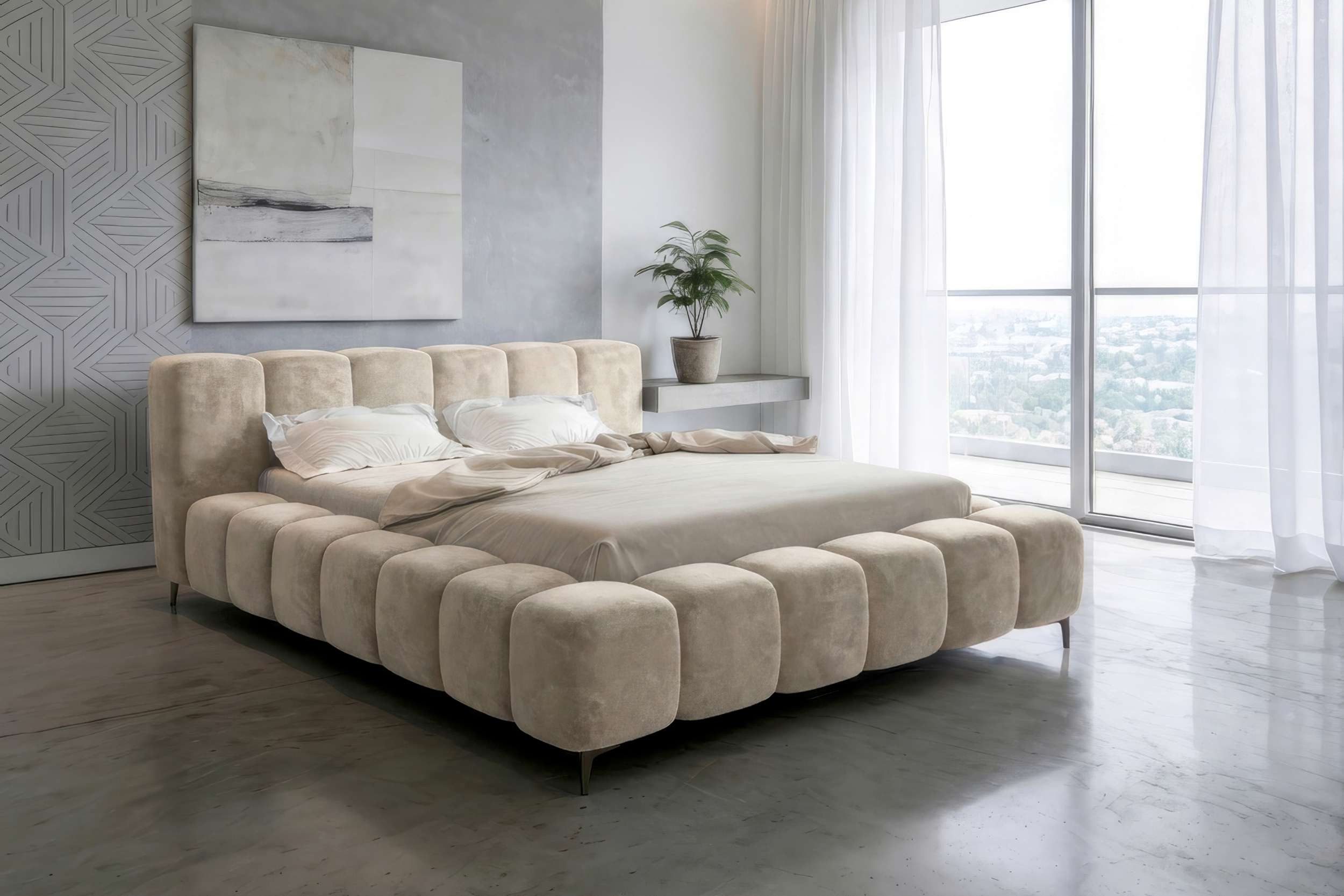 Sofa Dreams Polsterbett Bett Lucinda in Stoff (Schlafzimmerbett, Bett), 140/160/180x200 cm, mit Bettkasten, Lattenrost, ohne Matratze