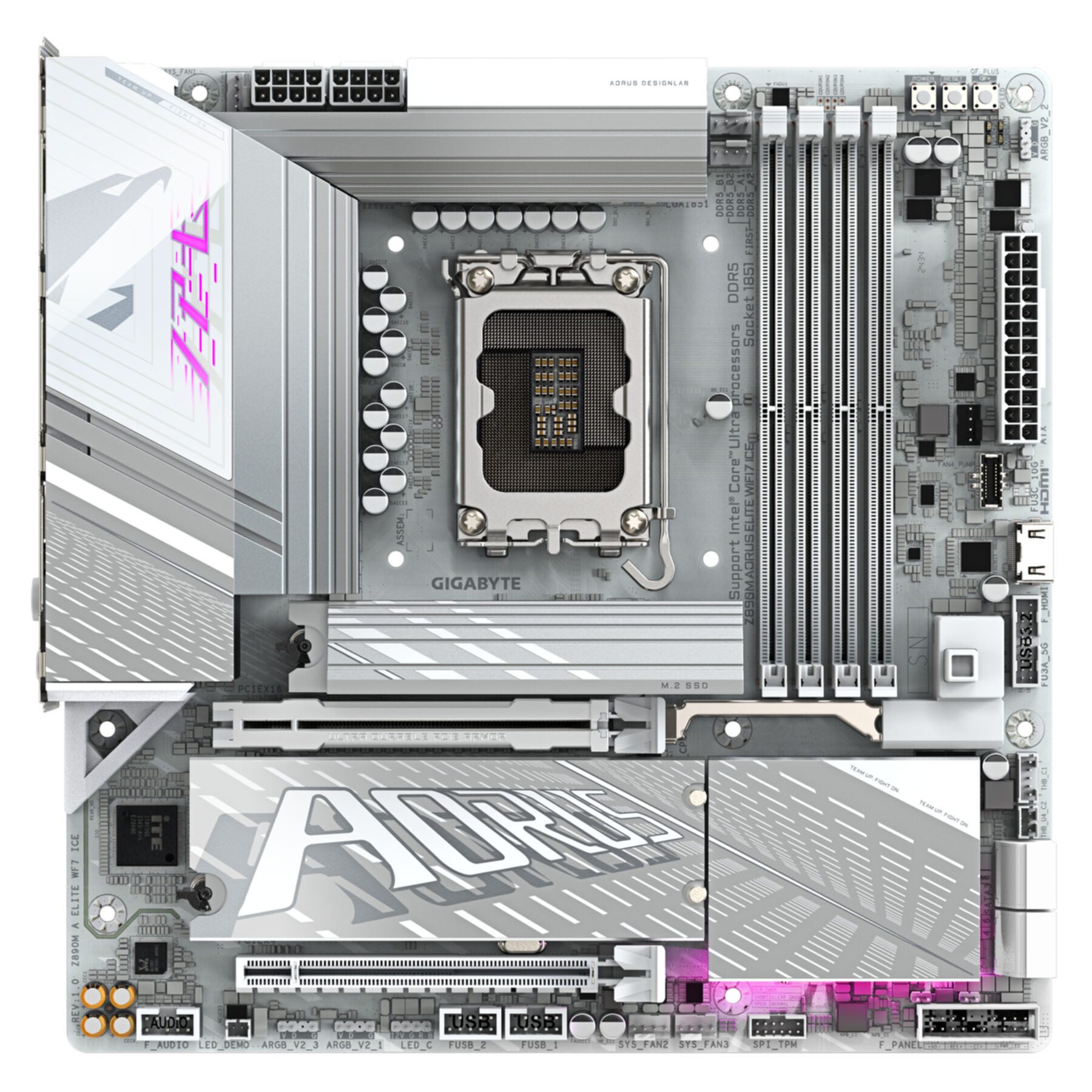 Gigabyte Z890M AORUS ELITE WIFI7 ICE Mainboard - Unterstützt Intel Core Ultra Mainboard