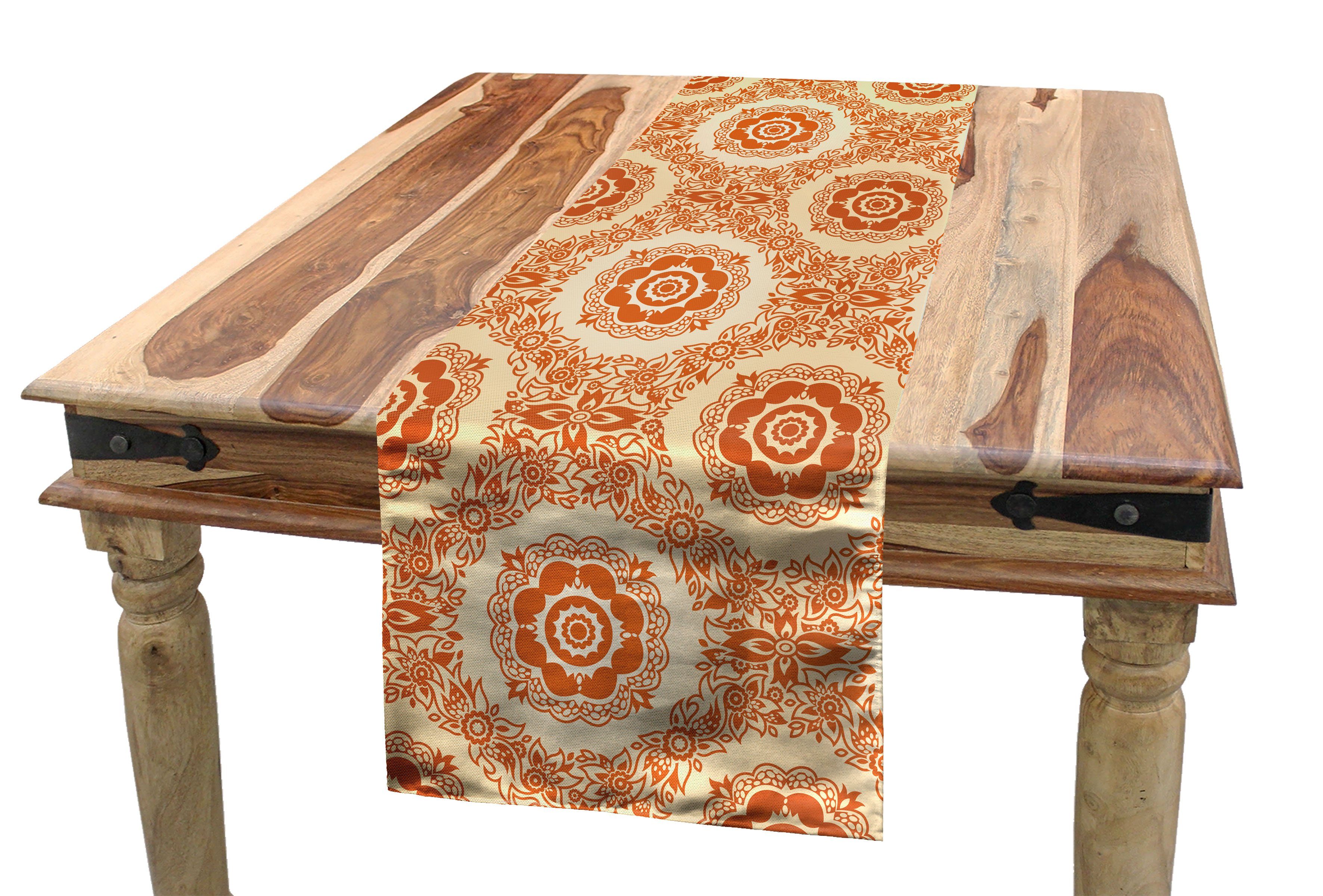Abakuhaus Tischläufer Esszimmer Küche Blätter Tischläufer, Orange Victorian Rechteckiger Dekorativer Barock