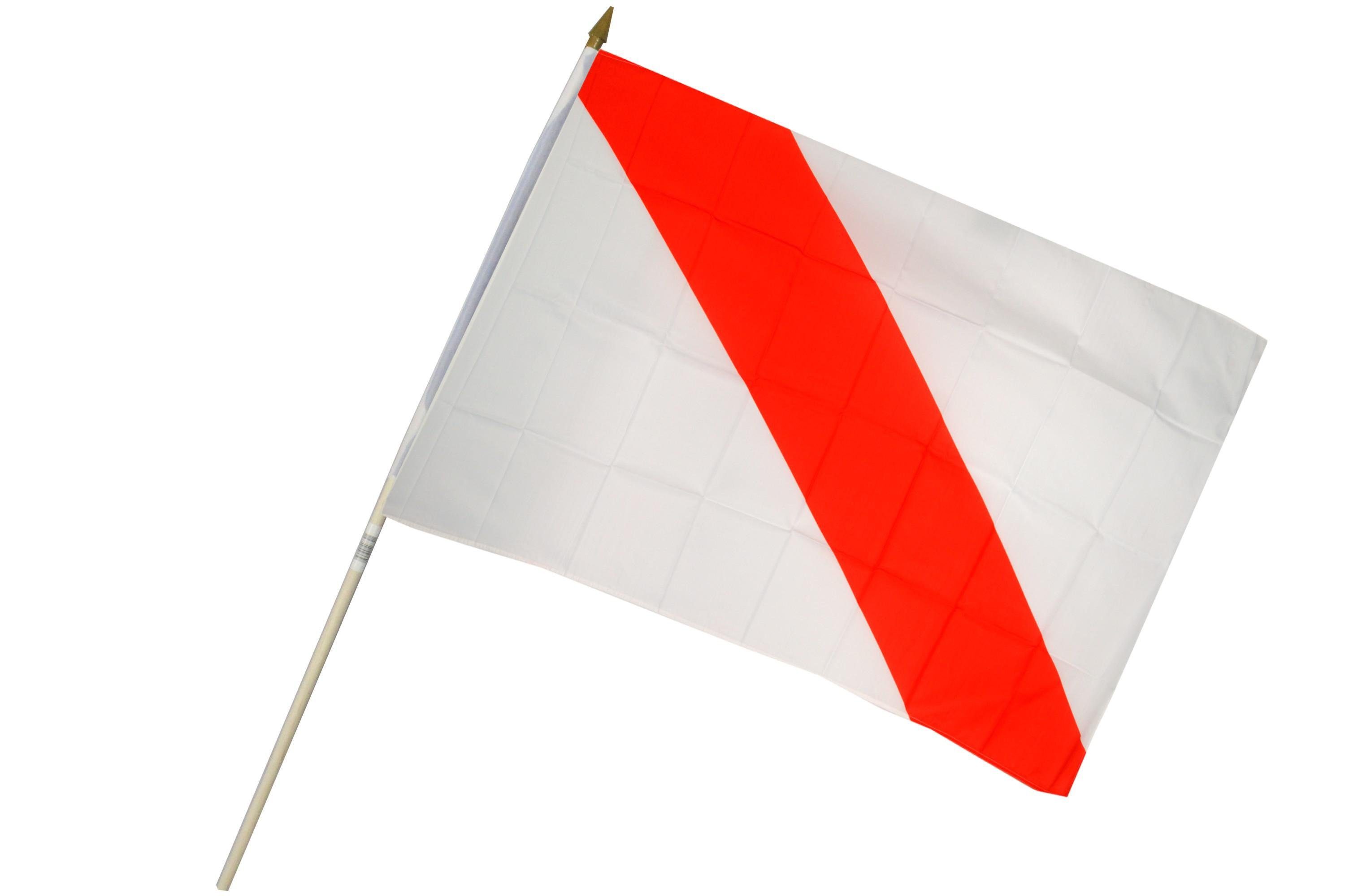 ELLUG Flagge Fahne Flagge 30 x 45cm mit Holzstab Höhe 60cm Handfahne Stockflagge Banner Fan Strasbourg