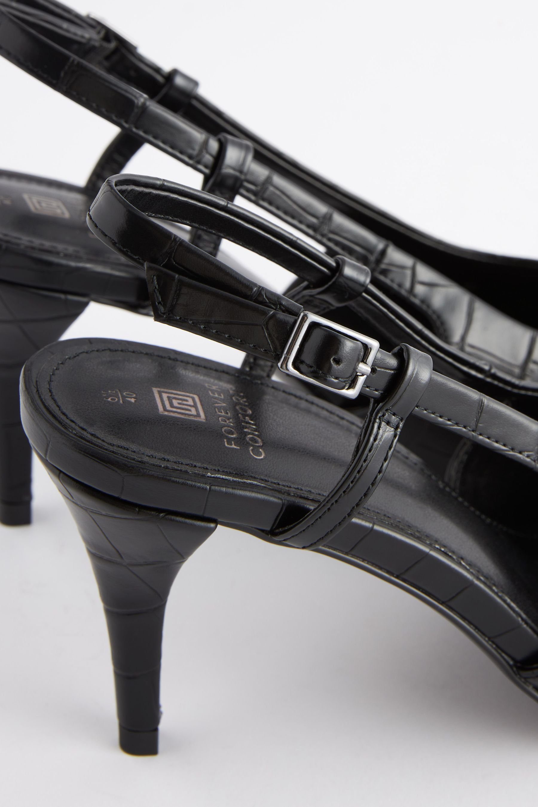 Next Forever Comfort® Hohe Slingback-Schuhe (1-tlg) Slingpumps Black