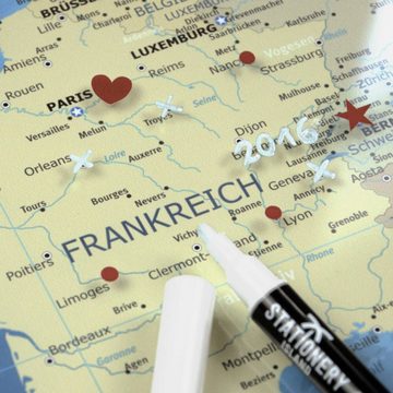 LANA KK Glasbild magnetische Europakarte, deutsche Beschriftung