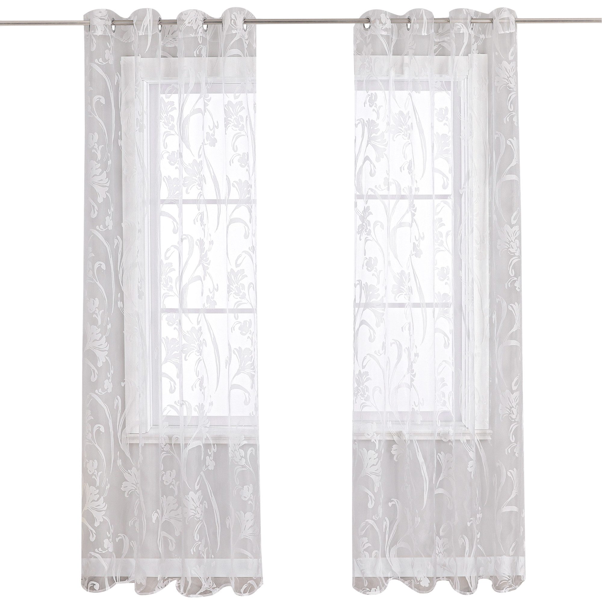 Joyswahl Vorhang (1 St), Ösen, Voile Ausbrenner Muster Gardinenschals, Wohn günstig online kaufen