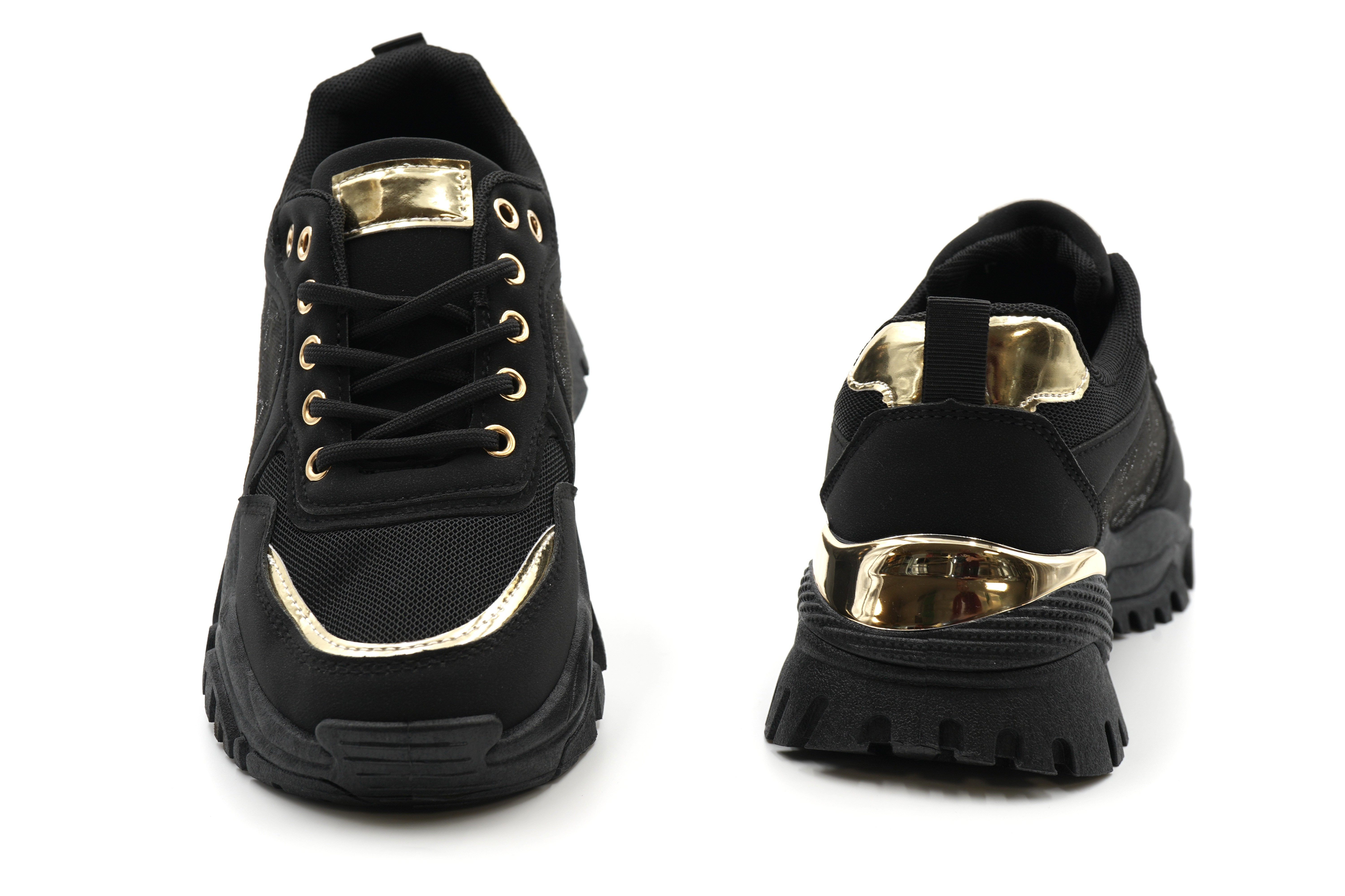 Sonderpostendiscount Damensneaker KK-315 Black Sneaker
