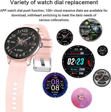 findtime Smartwatch (1,3 Zoll, Android, iOS), mit Telefonfunktion Fitness Tracker Uhr Schrittzähler Schlafmonitor