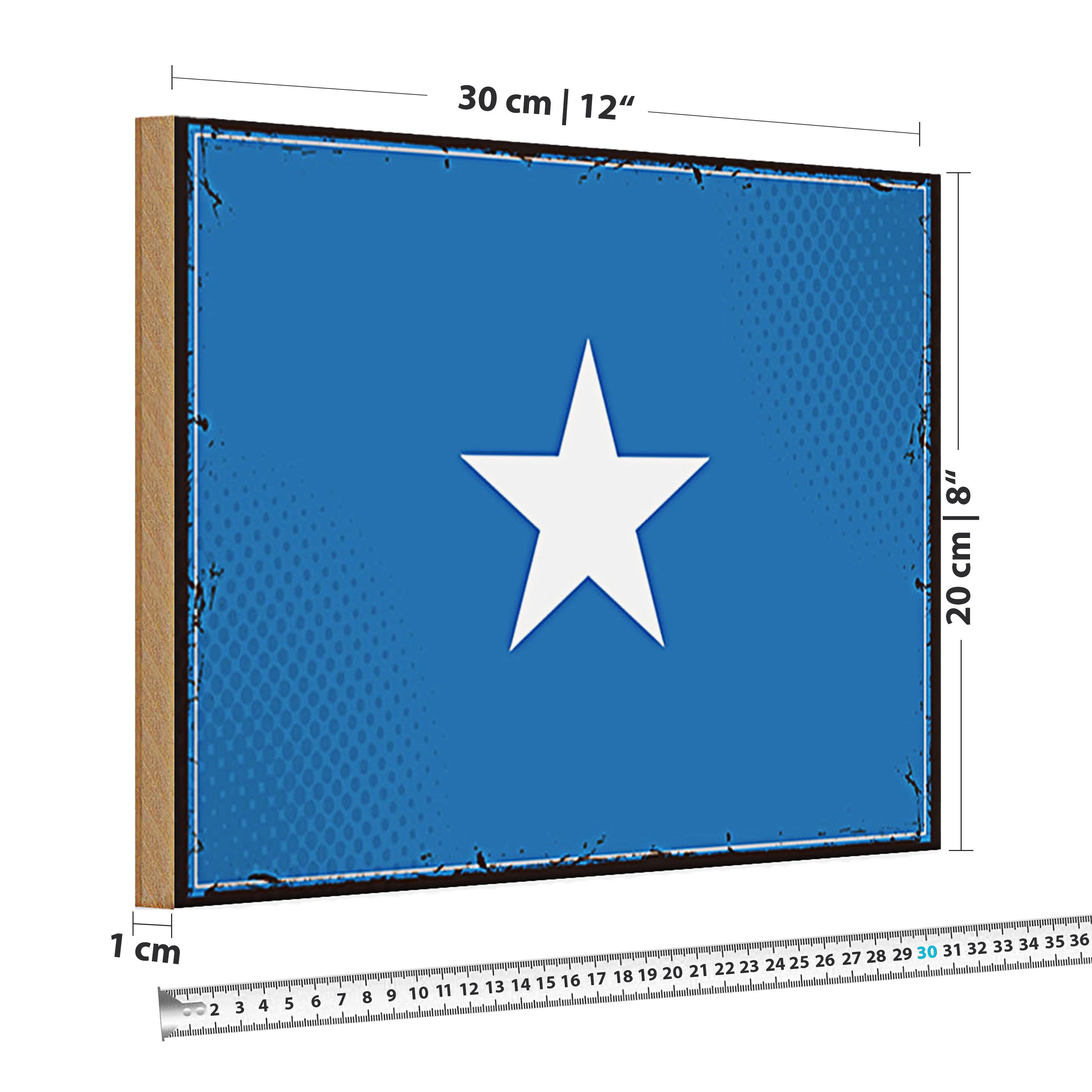 Roomando Holzbild Holzschild Flagge Somalia 30x20cm Retro Flag of Somalia