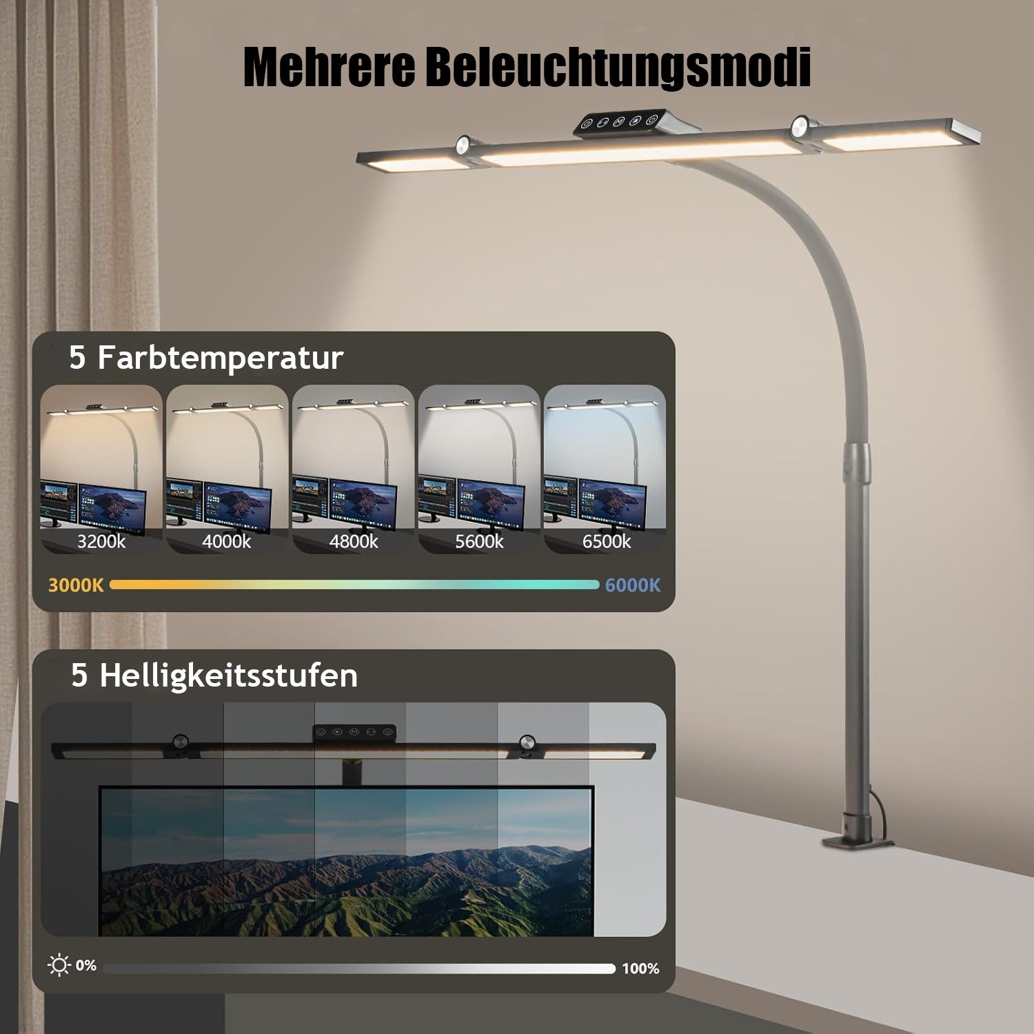 ibettertec LED Schreibtischlampe Tischleuchte,LED Nachttischlampe, Nachtlic günstig online kaufen