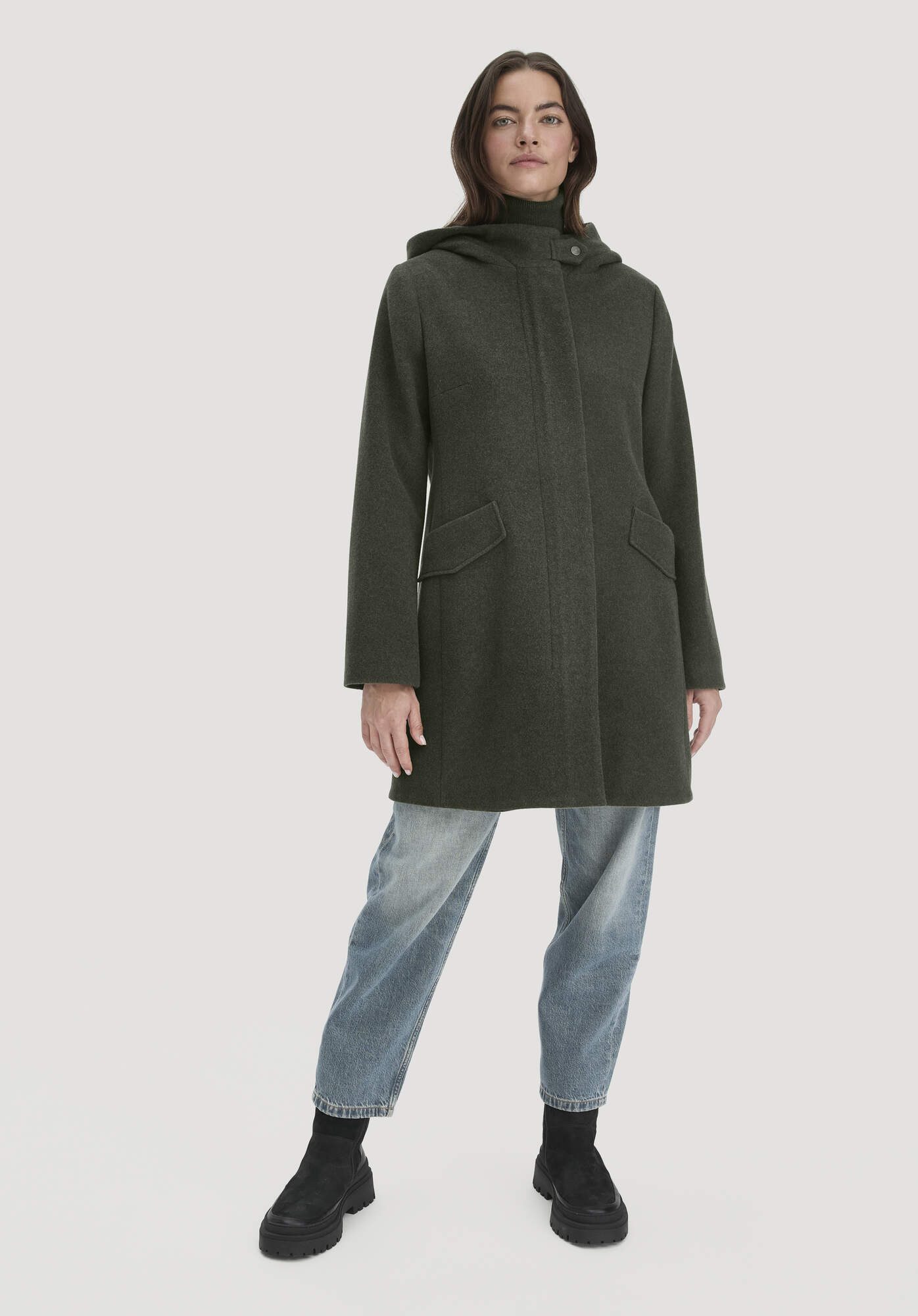 Hessnatur Wintermantel Regular aus reiner Bio-Schurwolle (1-tlg) günstig online kaufen