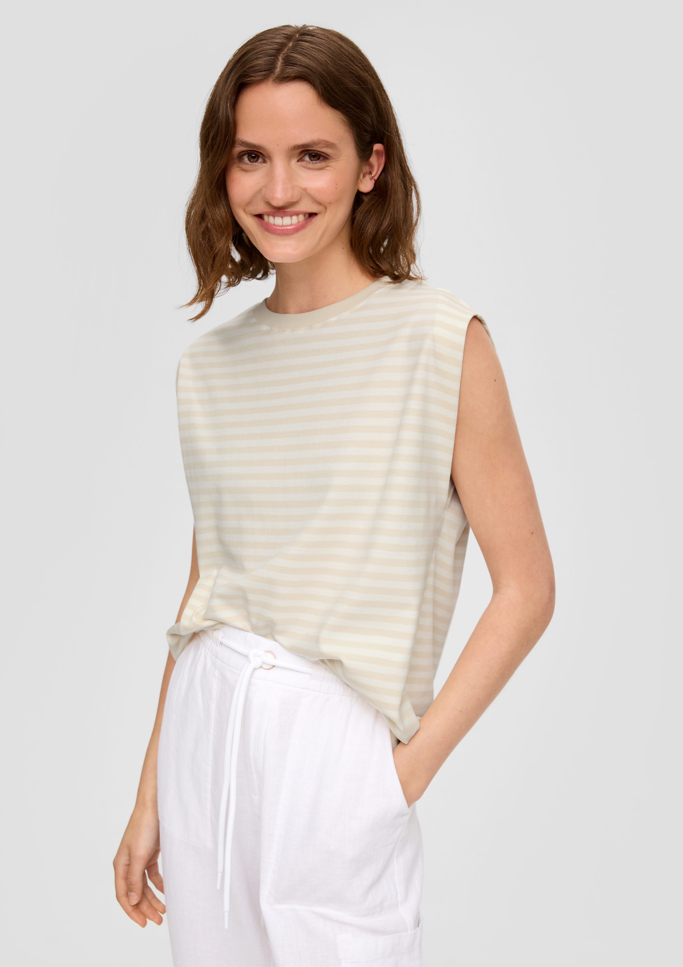 Shirttop Gestreiftes Shirt im Relaxed Fit aus Interlock-Jersey