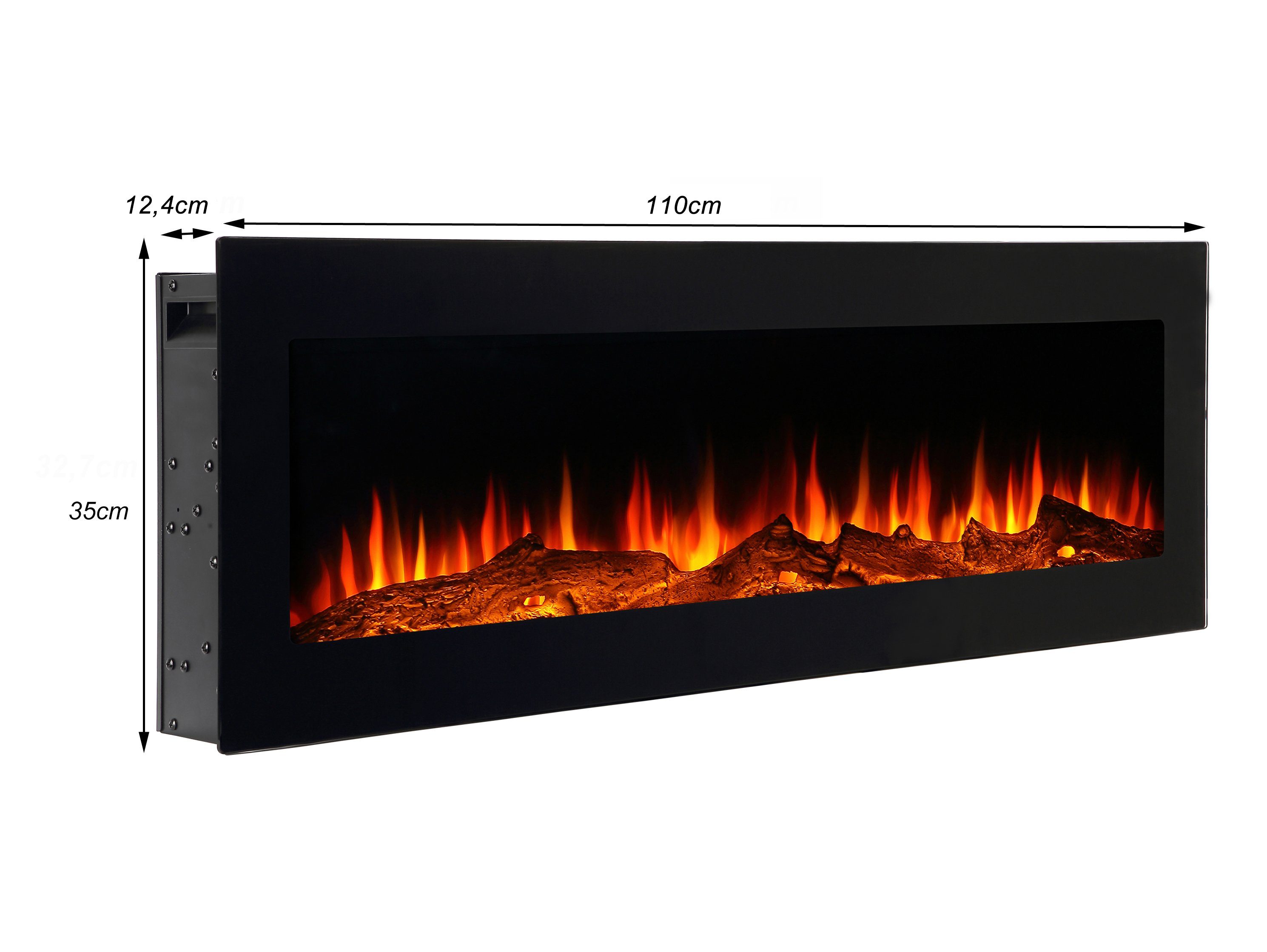 Fuego®, El Elektrokamin Thermostatsteuerung Wandkamin El Einbaukamin Elektrokamin 110cm Fuego Cortina