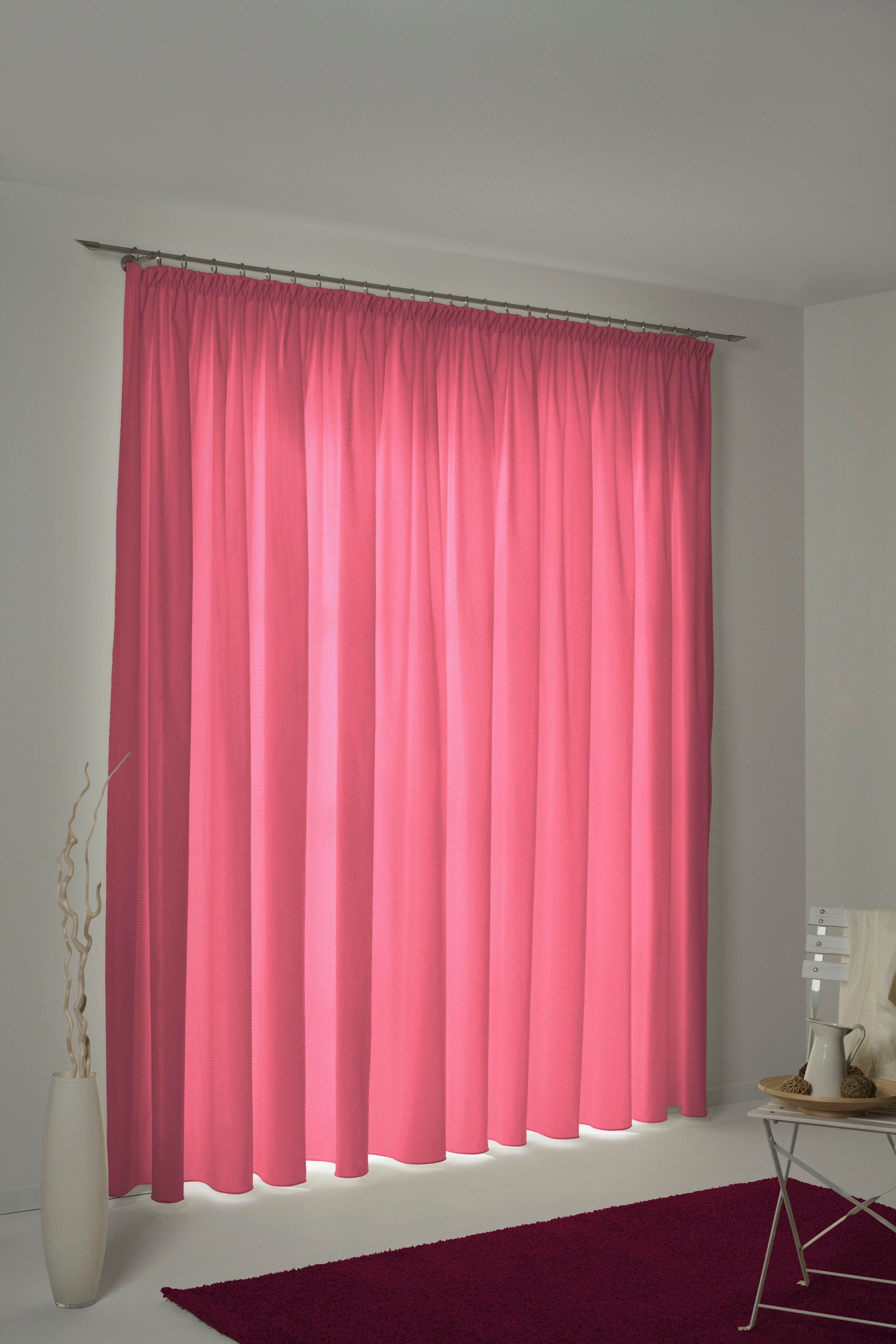 St), (1 nach Wirth, pink Maß blickdicht, Kräuselband Uni Vorhang Collection,
